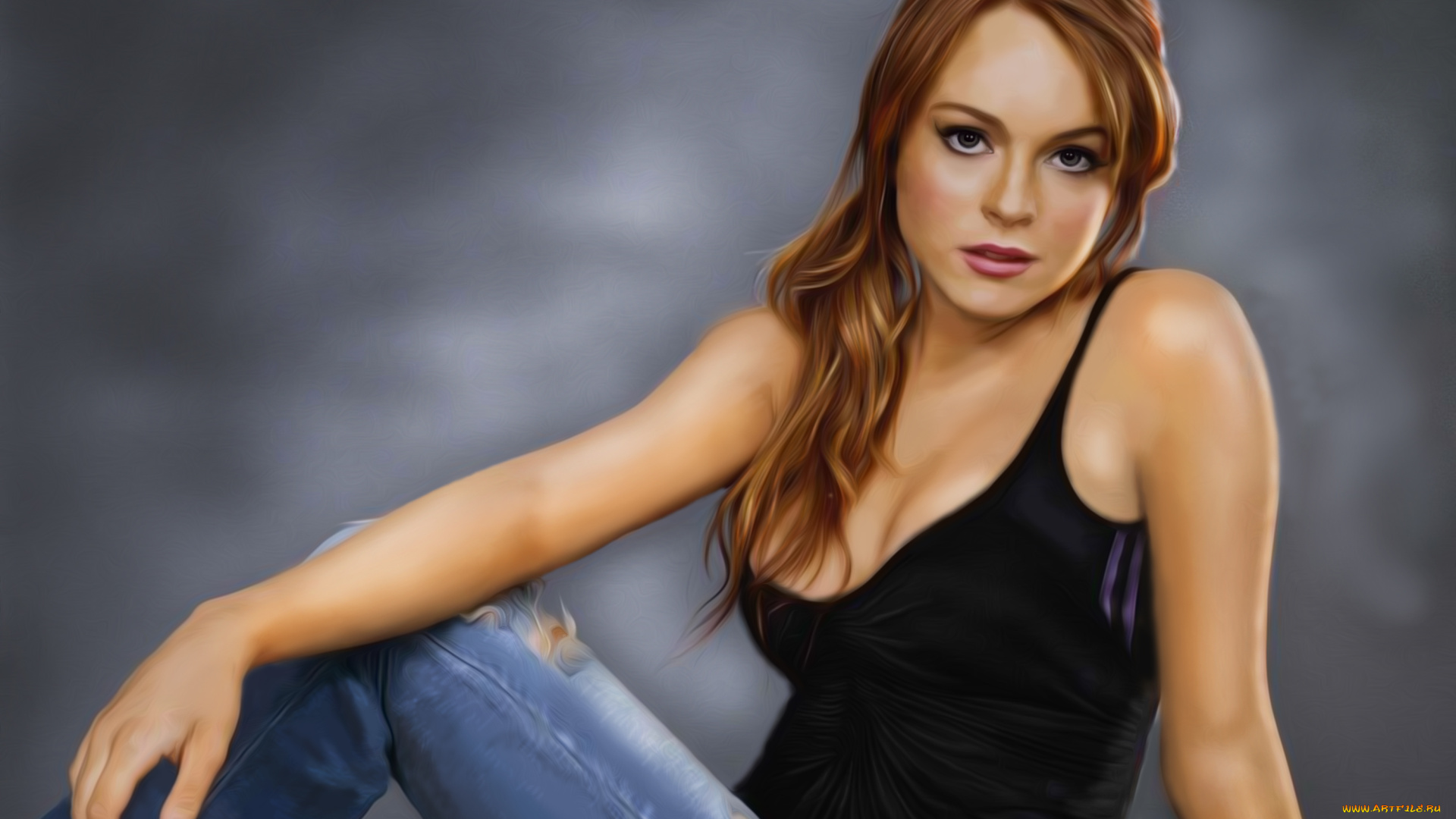 рисованные, люди, lindsay, lohan