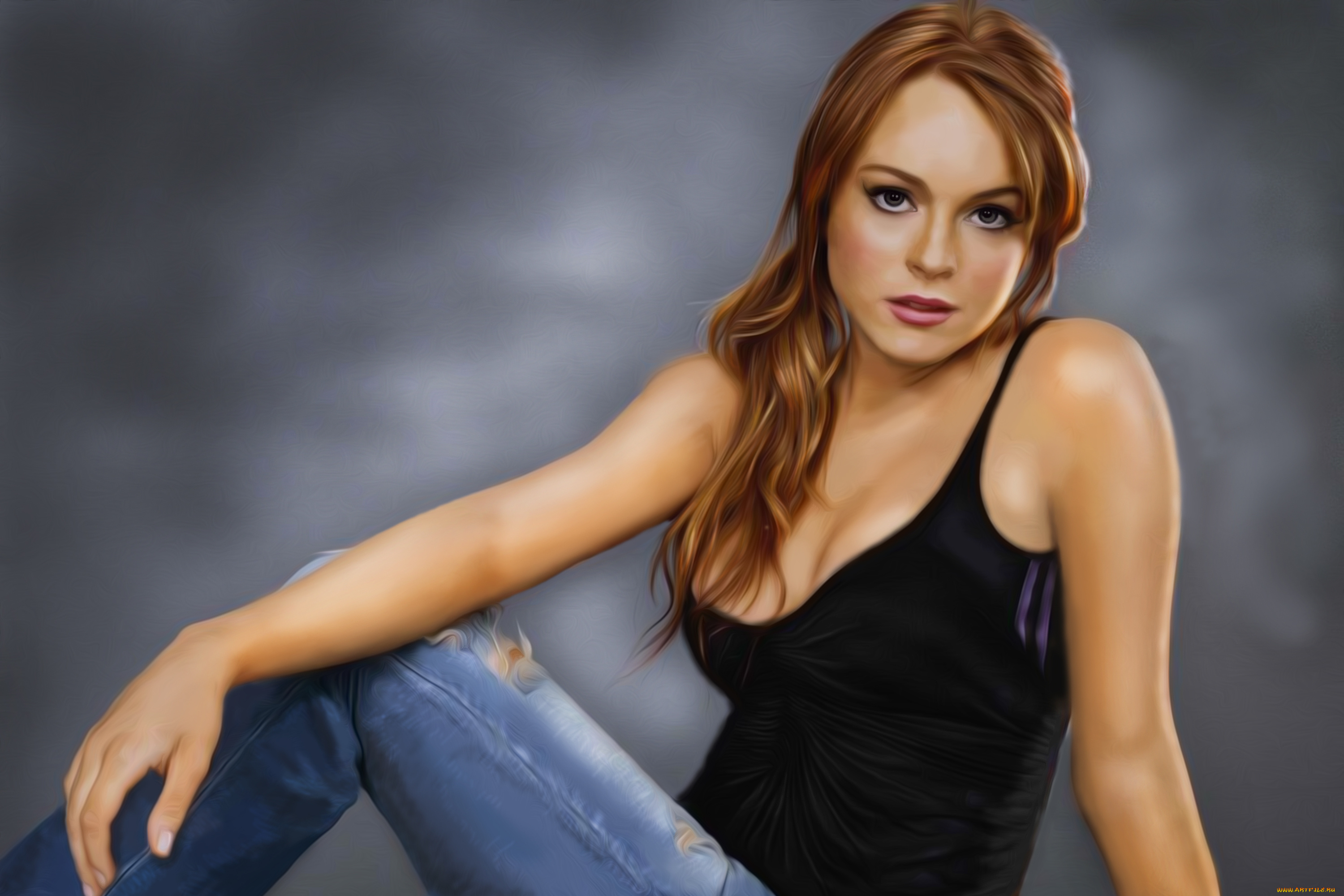 рисованные, люди, lindsay, lohan