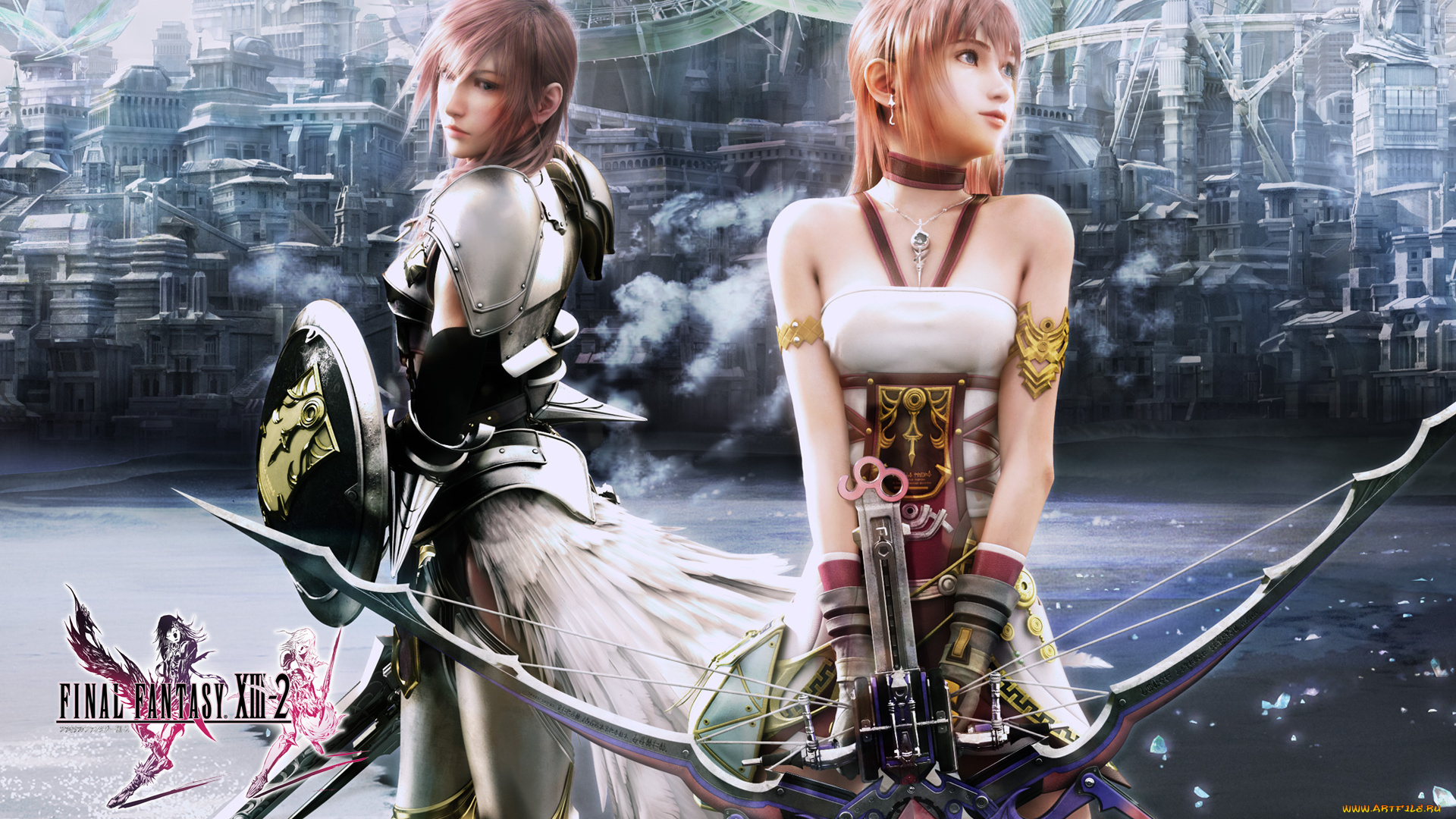 видео, игры, final, fantasy, xiii-2, оружие, девушки, final, fantasy, xiii-2, 3д