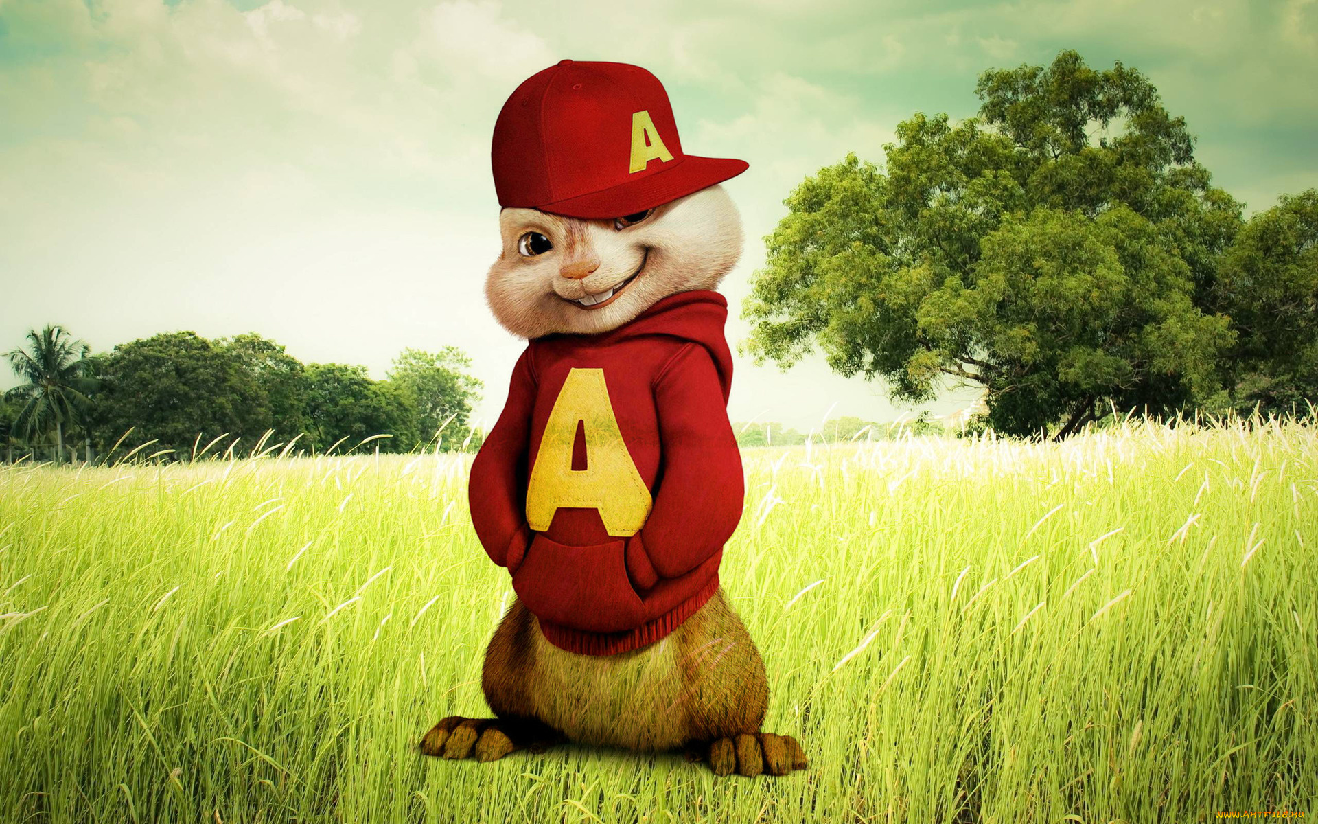 мультфильмы, alvin, and, the, chipmunks, , the, squeakquel, улыбка, кепка