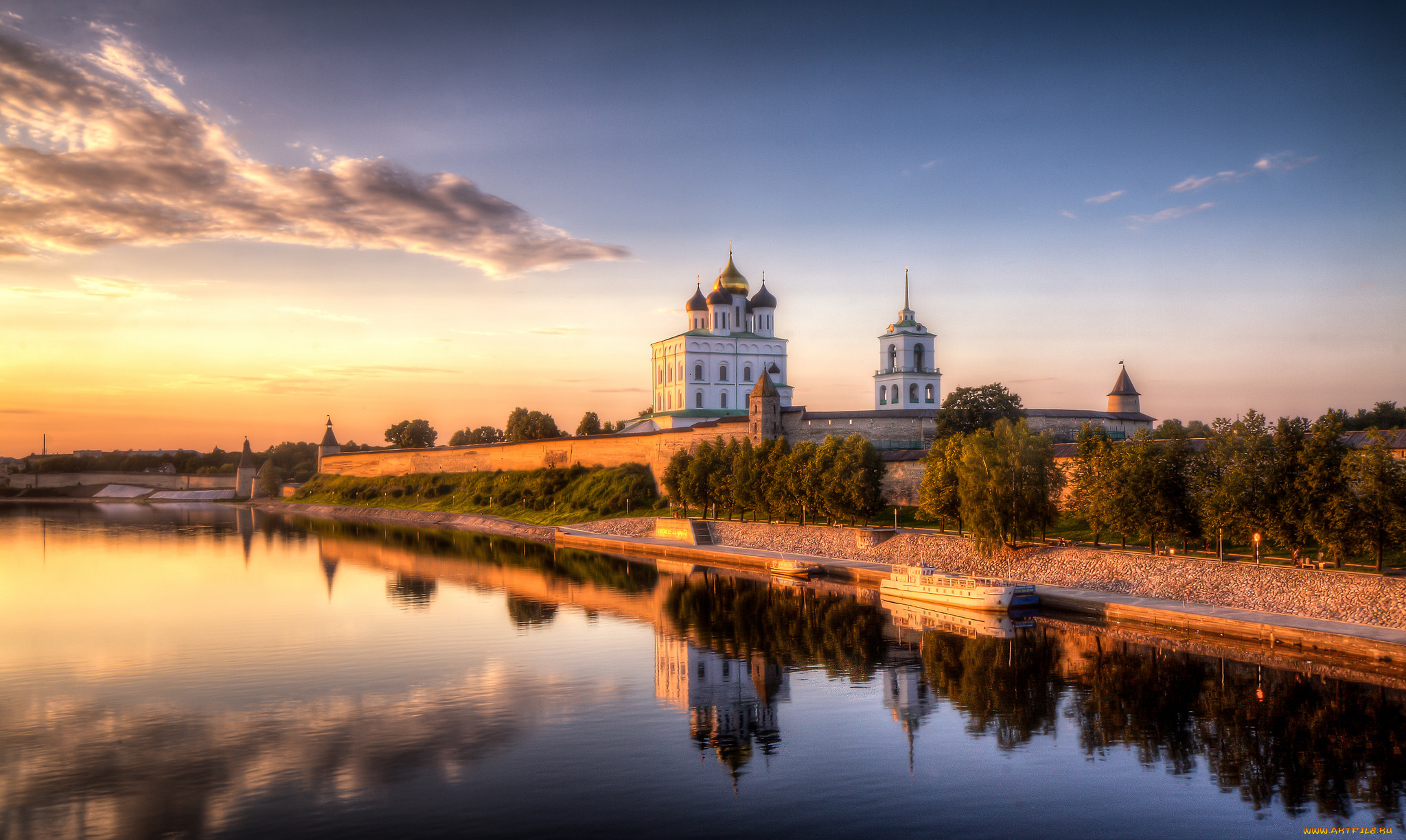 krom, , pskov, города, -, пейзажи, река, кремль, стены