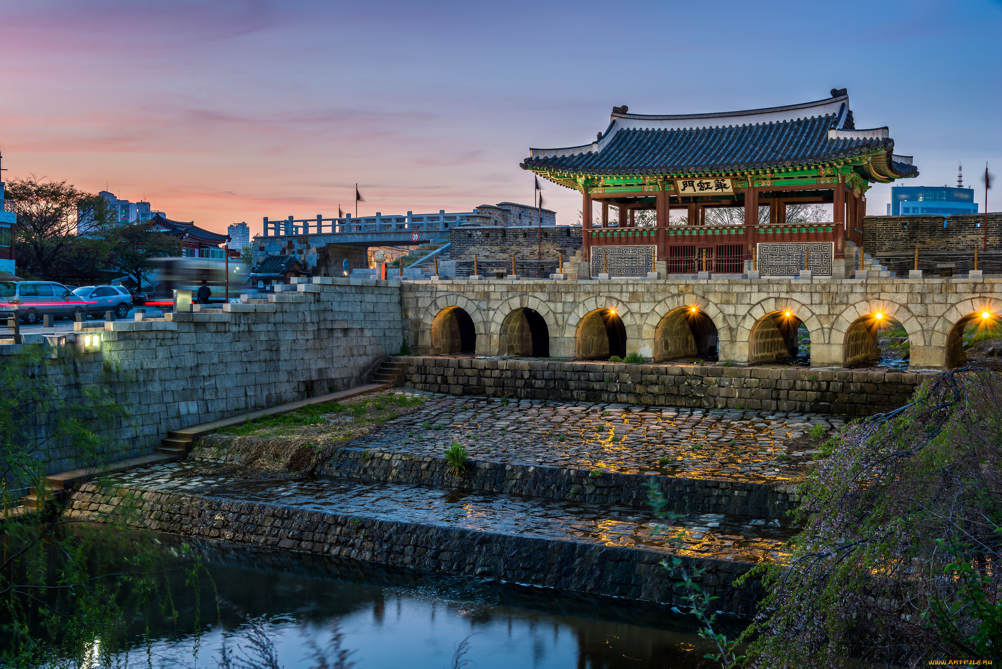 hwaseong, fortress, города, -, дворцы, , замки, , крепости, корея, крепость