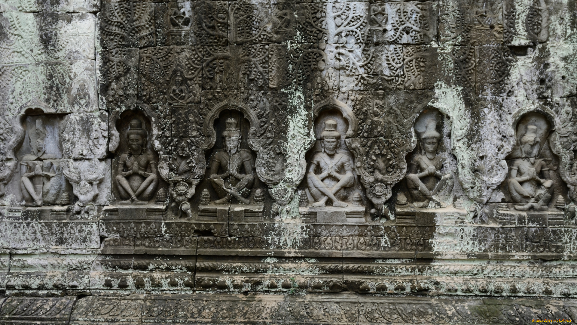 разное, рельефы, , статуи, , музейные, экспонаты, святой, храм, камбоджа