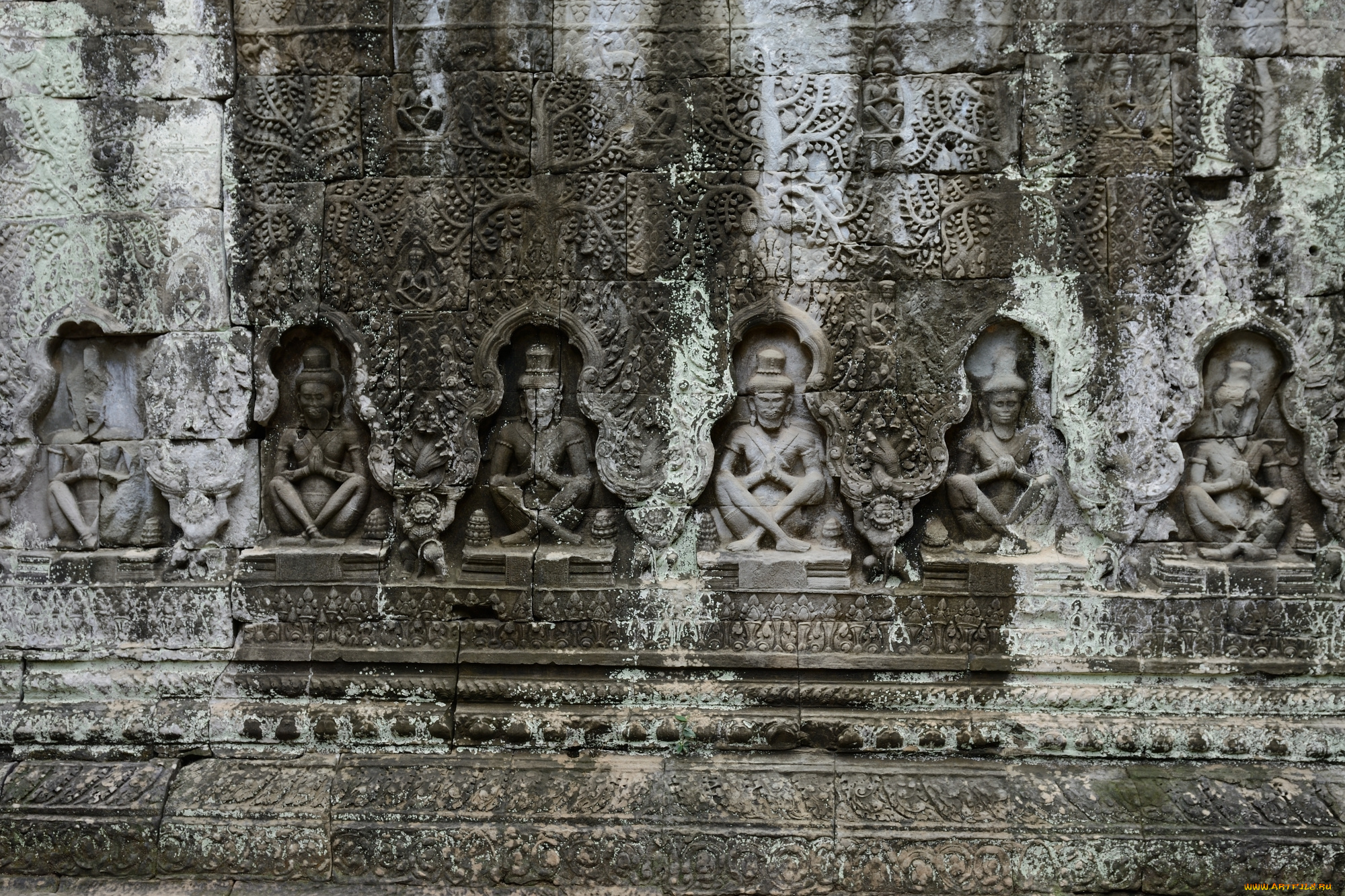 разное, рельефы, , статуи, , музейные, экспонаты, святой, храм, камбоджа