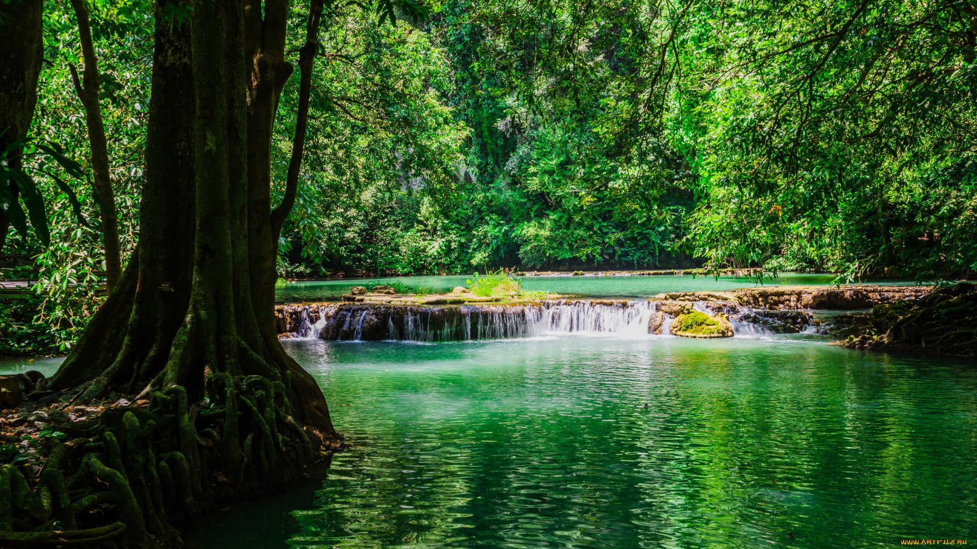 erawan, waterfall, thailand, природа, водопады, erawan, waterfall