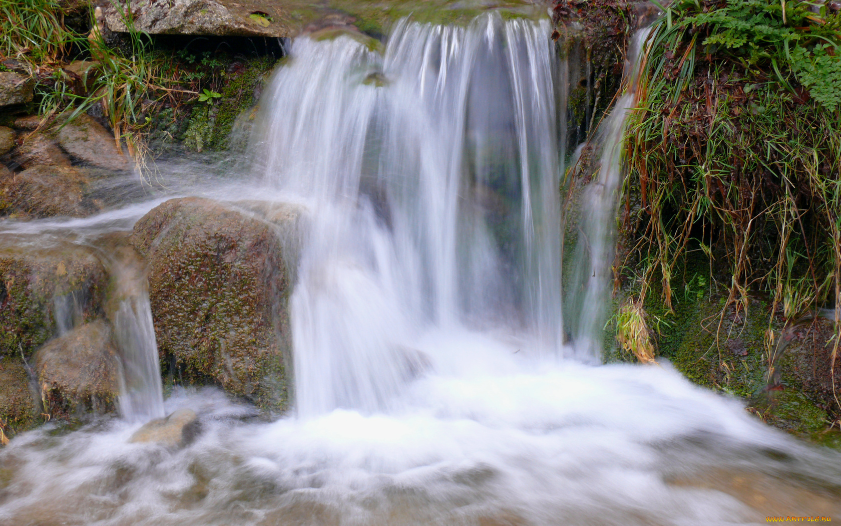 природа, водопады, камни, вода