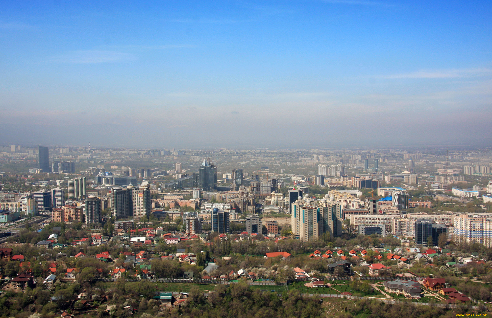 города, панорамы, алматы, юг, казахстан