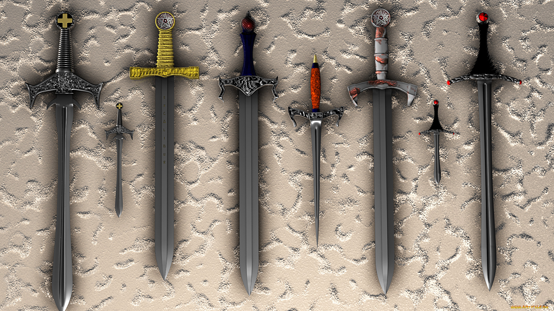 оружие, 3d, мечи, клинки