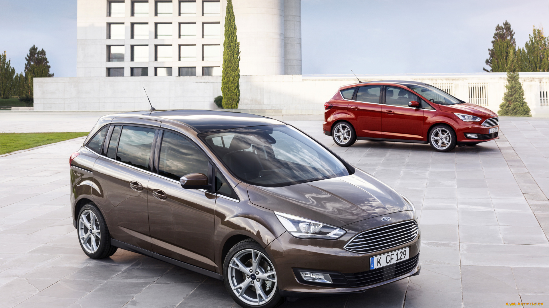 2015, ford, grand, c-max, автомобили, ford, два, grand, красный, металлик, кофейный