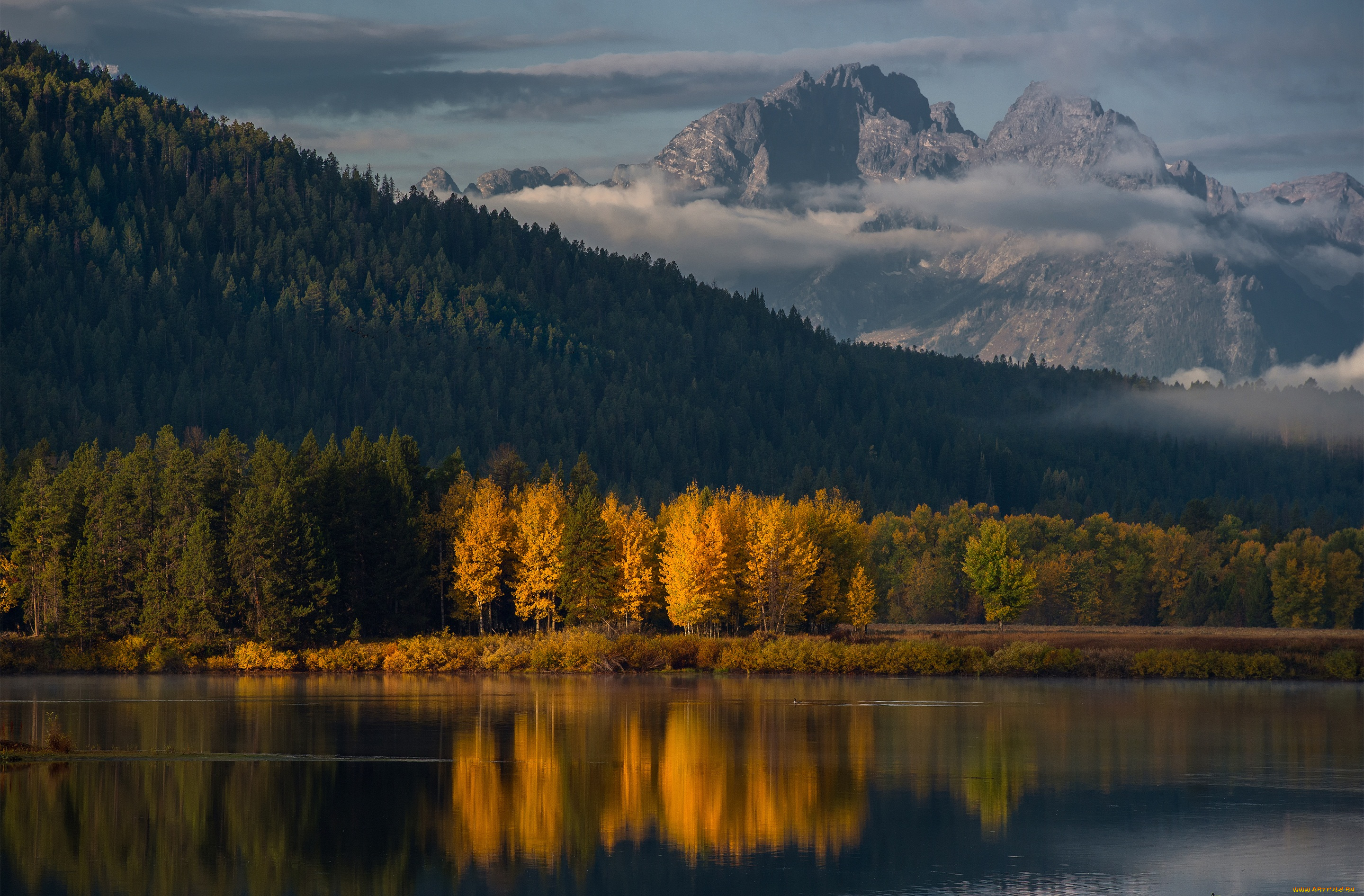 озеро горы осень the lake mountains autumn бесплатно