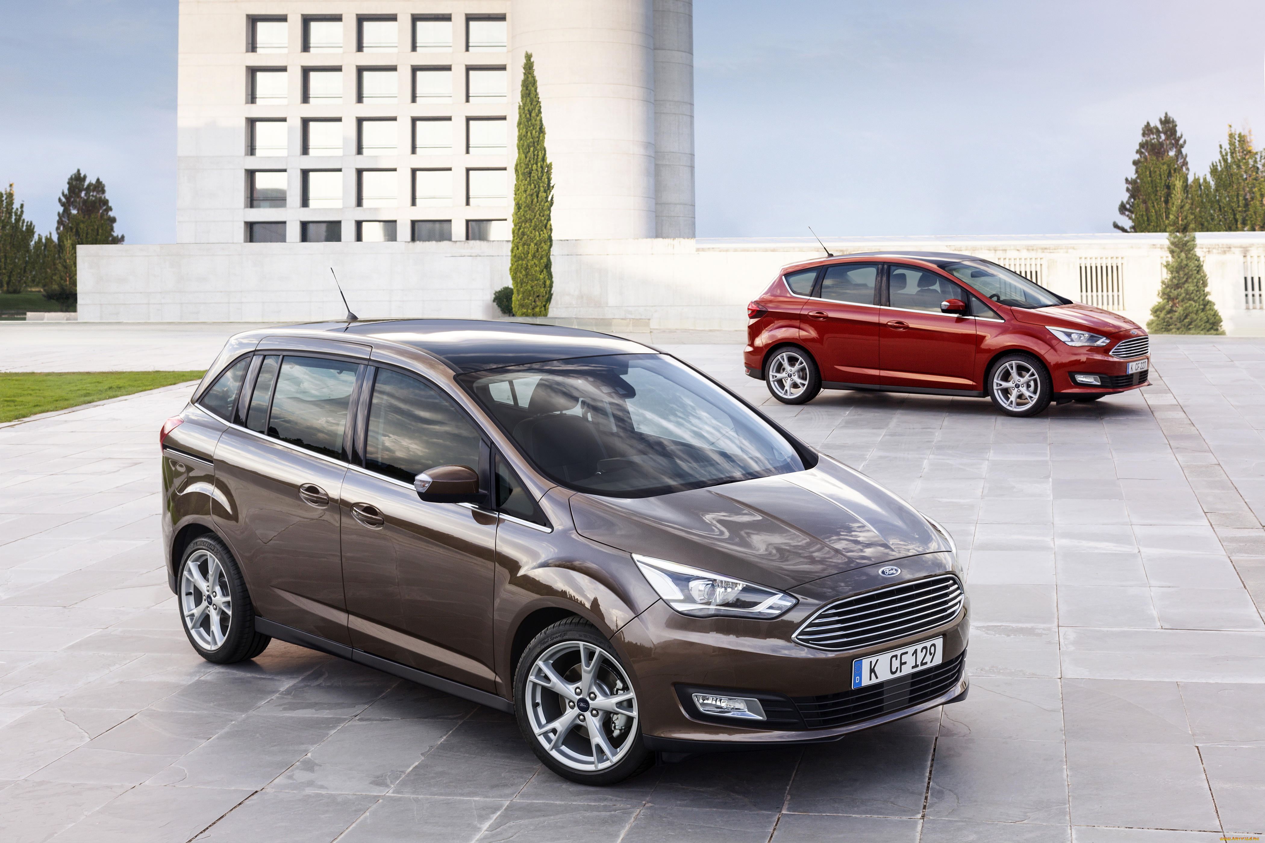 2015, ford, grand, c-max, автомобили, ford, два, grand, красный, металлик, кофейный