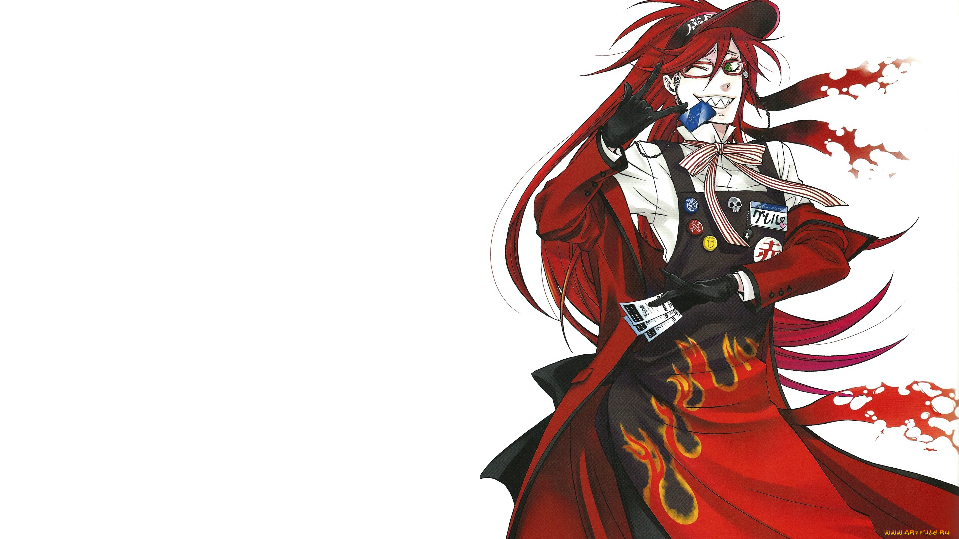 аниме, kuroshitsuji, grell, sutcliff