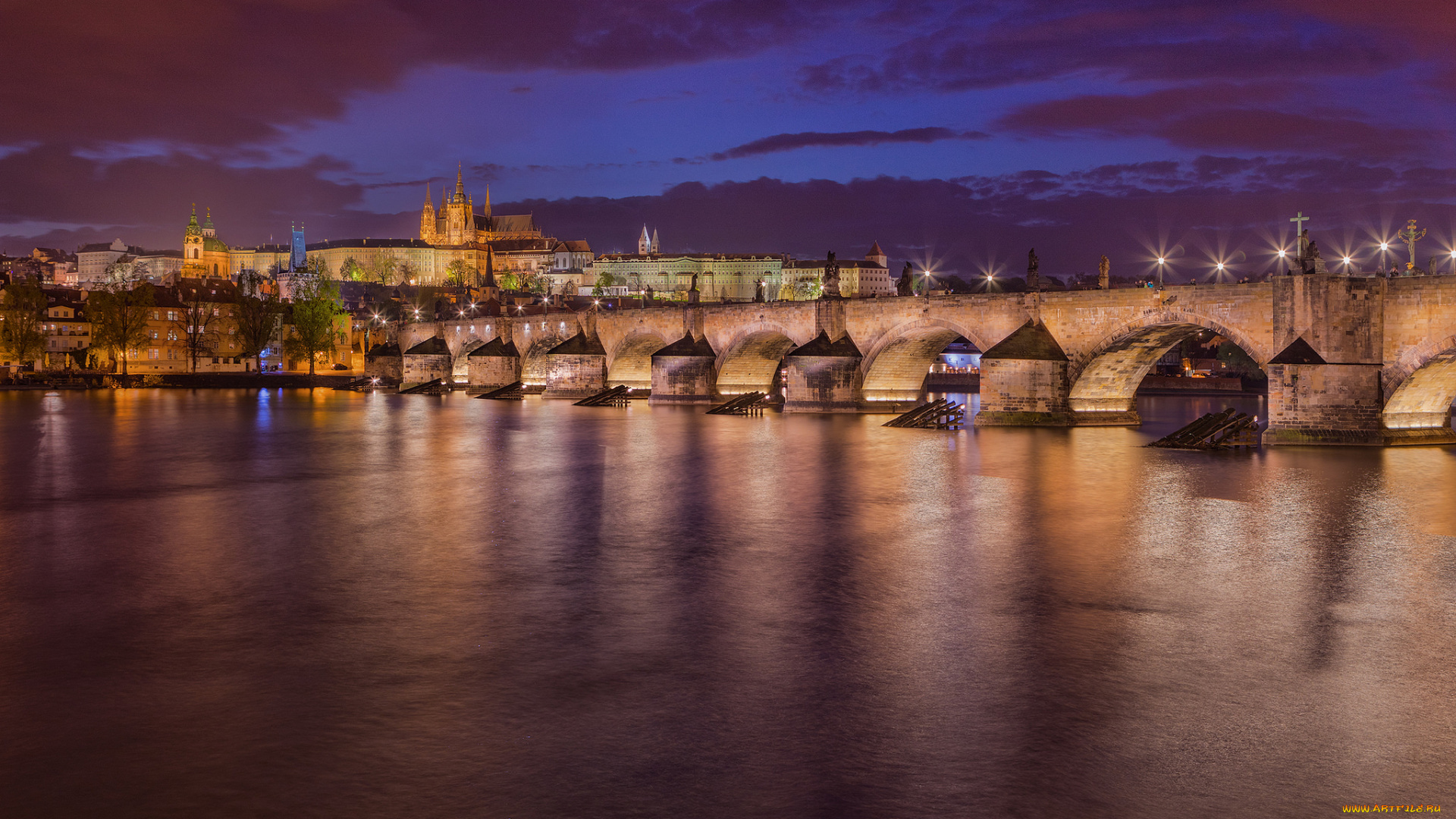 charles, bridge, , prague, города, прага, , Чехия, мост, река