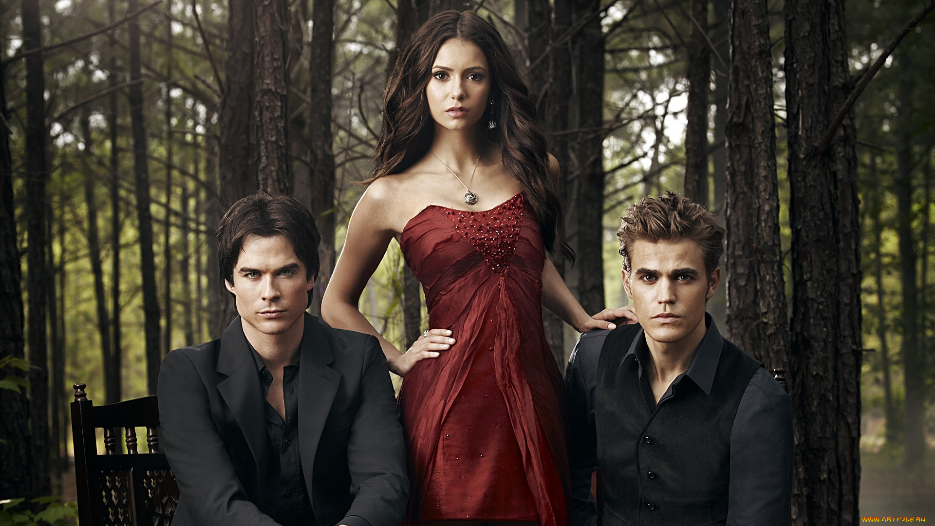 разное, знаменитости, paul, wesley, nina, dobrev, the, vampire, diaris, актеры, лес, ian, somerhalder, дневники, вампира