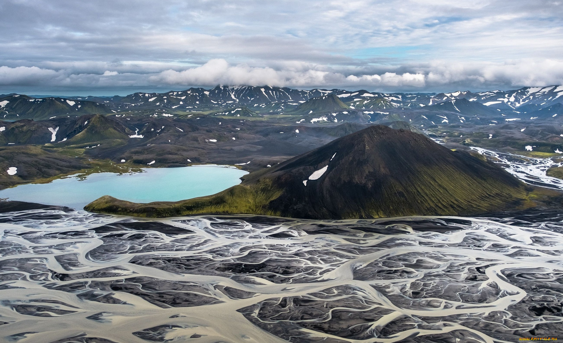 природа, реки, озера, лед, озеро, горы, исландия