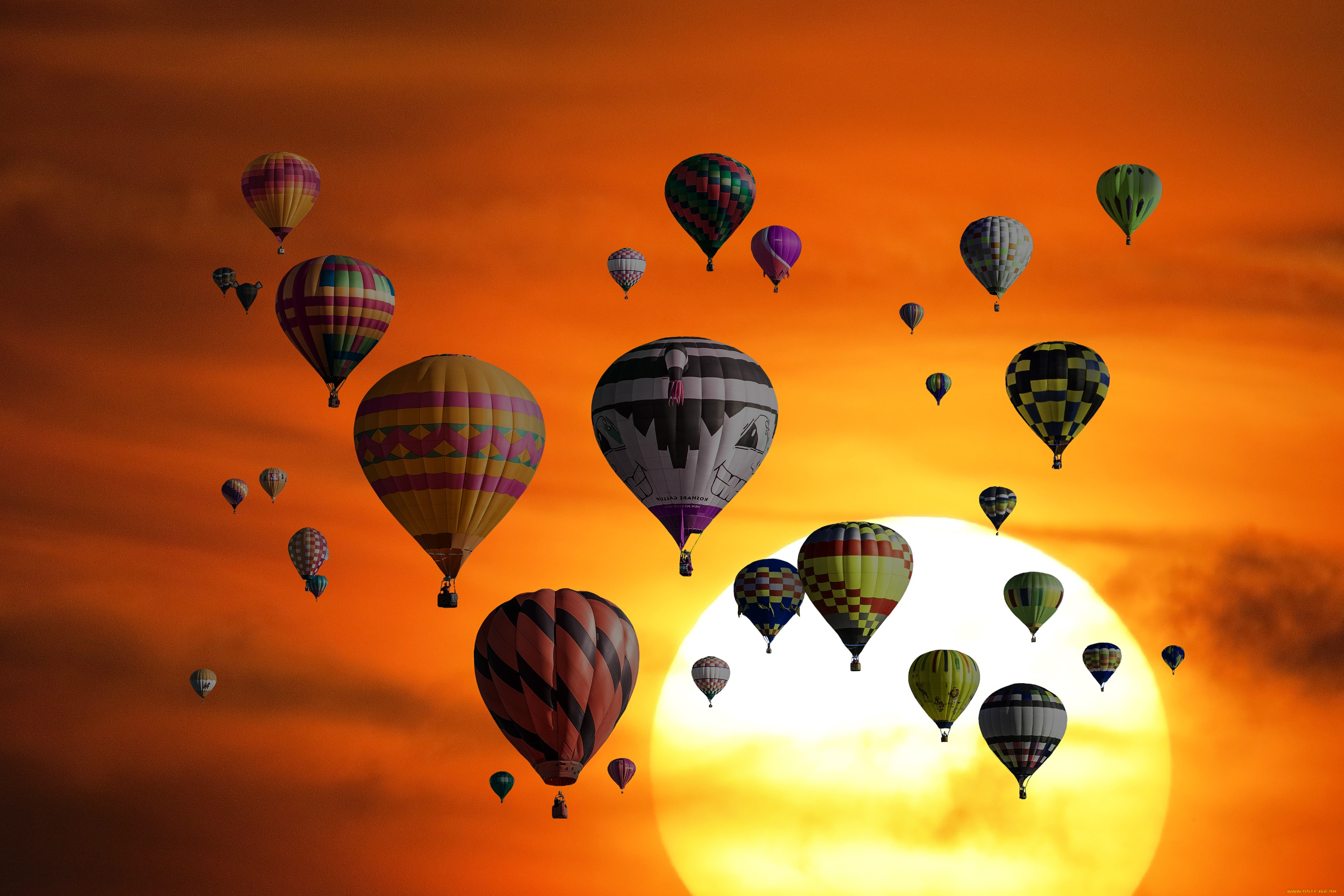 воздушные, шары, авиация, воздушные, шары, дирижабли, hot, air, balloons, sunset, orange, sky, travel, vacation, holidays, adventure, view