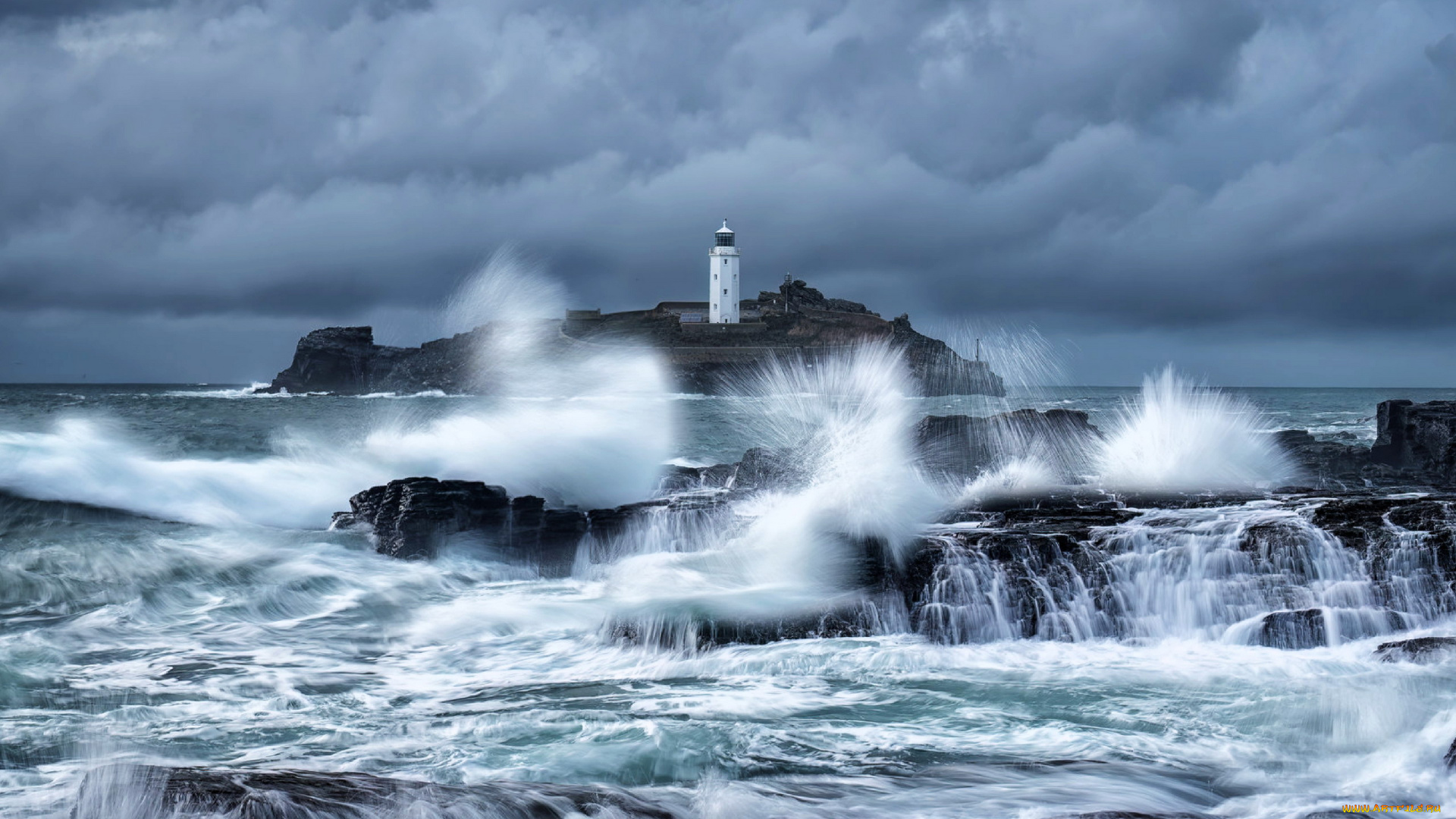 godrevy, lighthouse, cornwall, uk, природа, маяки, godrevy, lighthouse