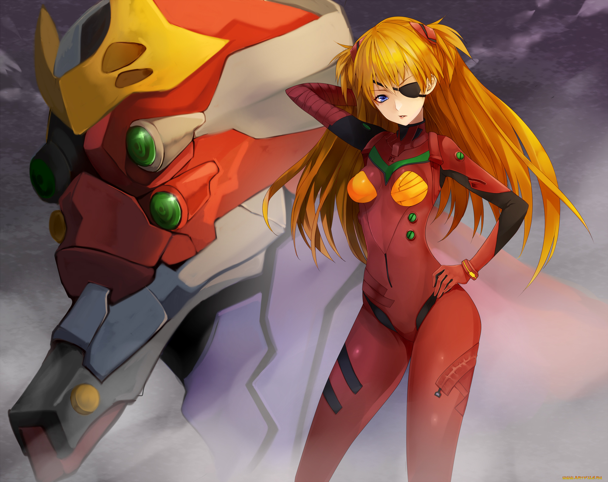 аниме, evangelion, asuka, langley