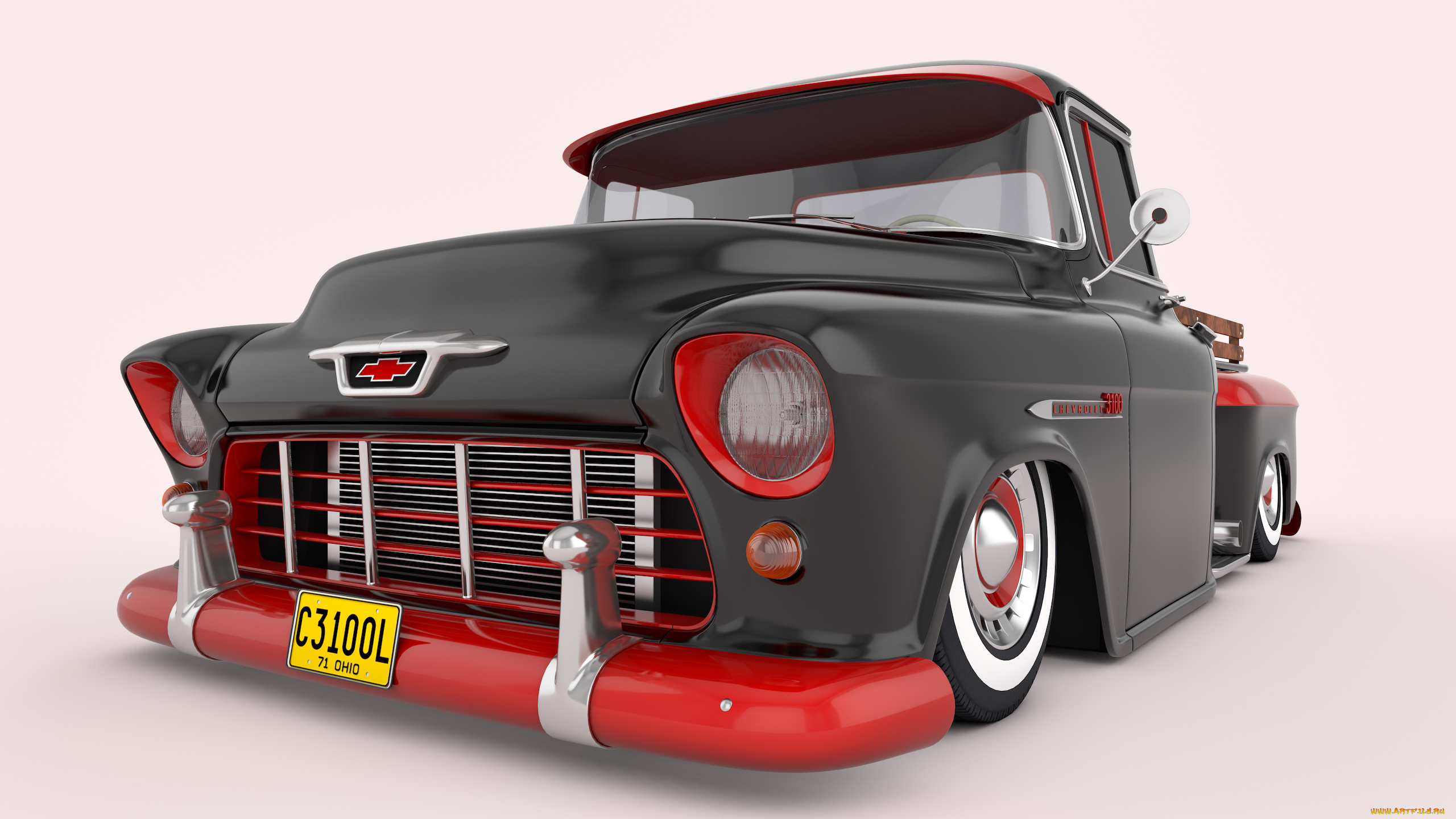 автомобили, 3д, 1955, chevrolet, 3100, pickup