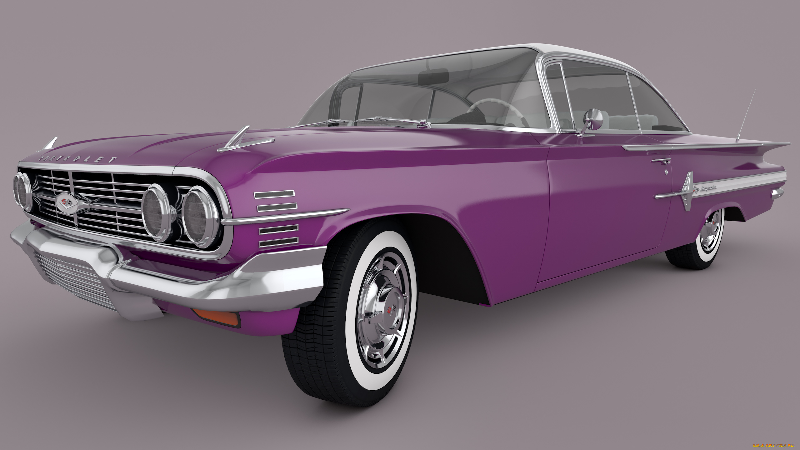 автомобили, 3д, 1960, chevrolet, impala