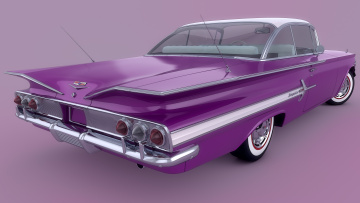 обоя автомобили, 3д, impala, 1960, chevrolet