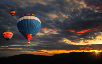 Картинка авиация воздушные+шары тучи пейзаж небо спорт шары