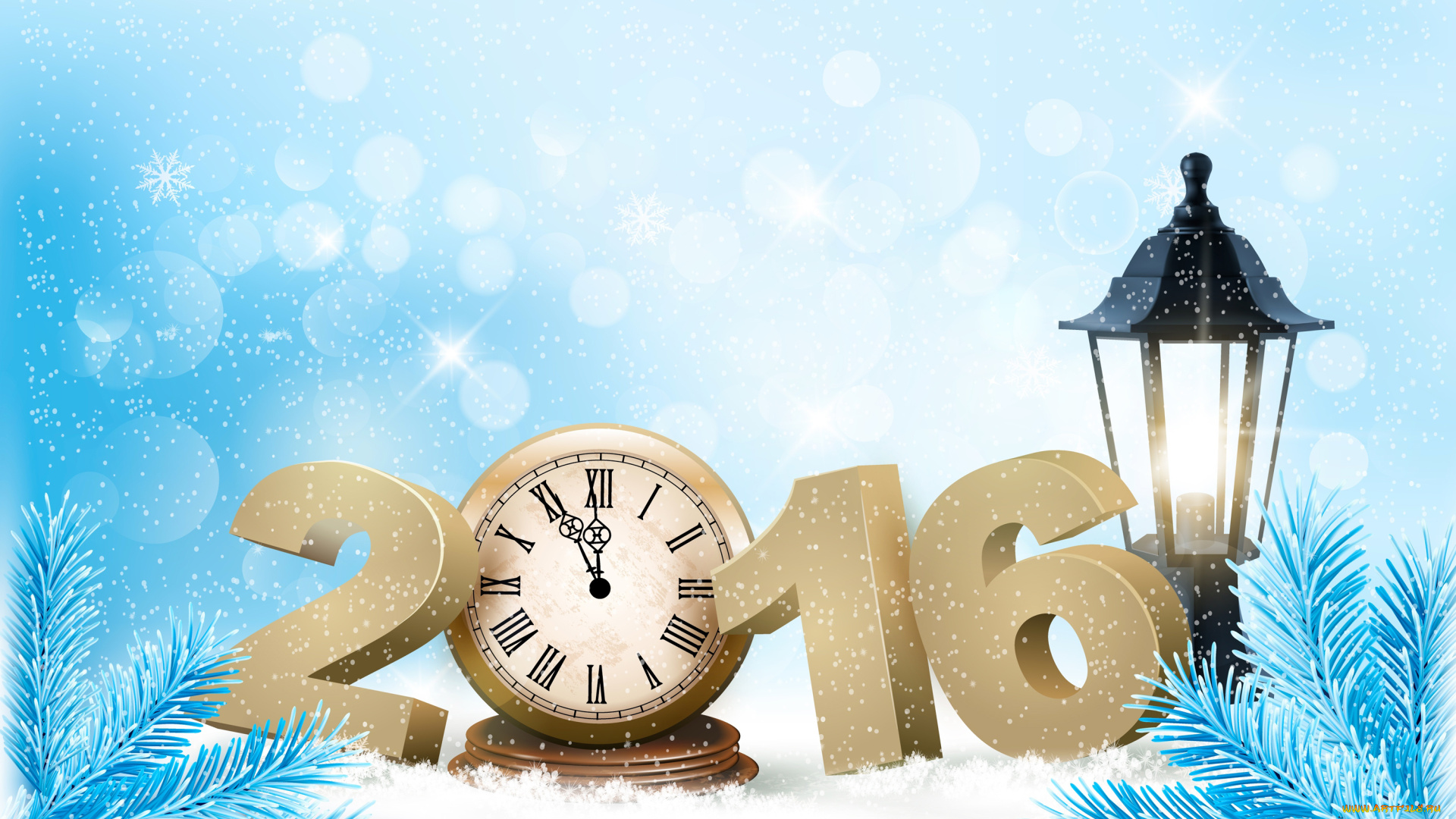 праздничные, -, разное, , новый, год, часы, фонарь, елка, 2016, снег, праздник