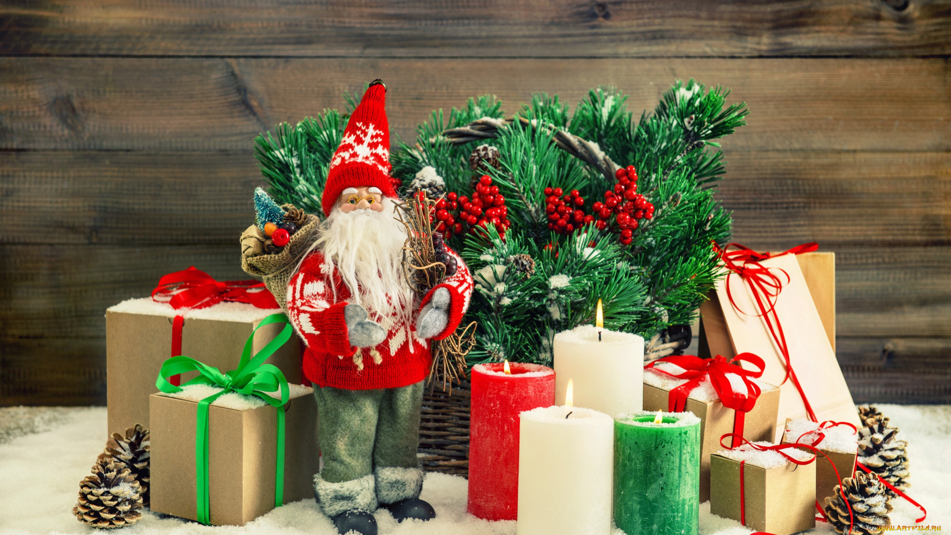 праздничные, подарки, и, коробочки, свечи, подарки, рождество, украшения, новый, год, merry, елка, gifts, decoration, xmas, christmas, снег