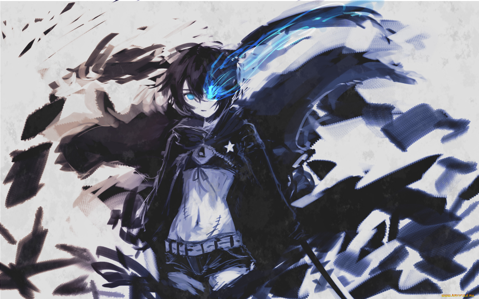 аниме, black, rock, shooter, black, rock, shooter, kuroi, mato, sola7764, девушка