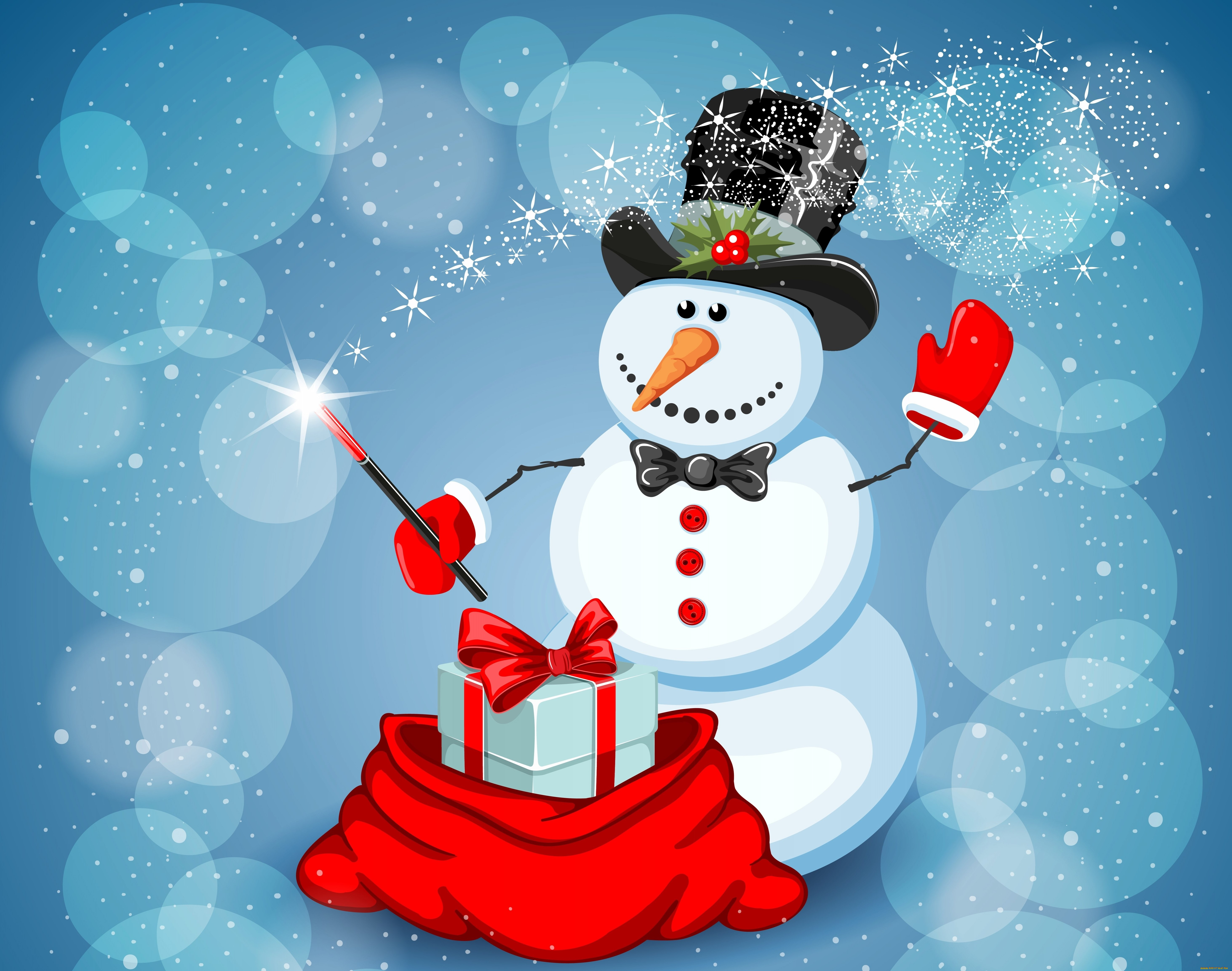 праздничные, снеговики, снежинки, снег, снеговик, подарки
