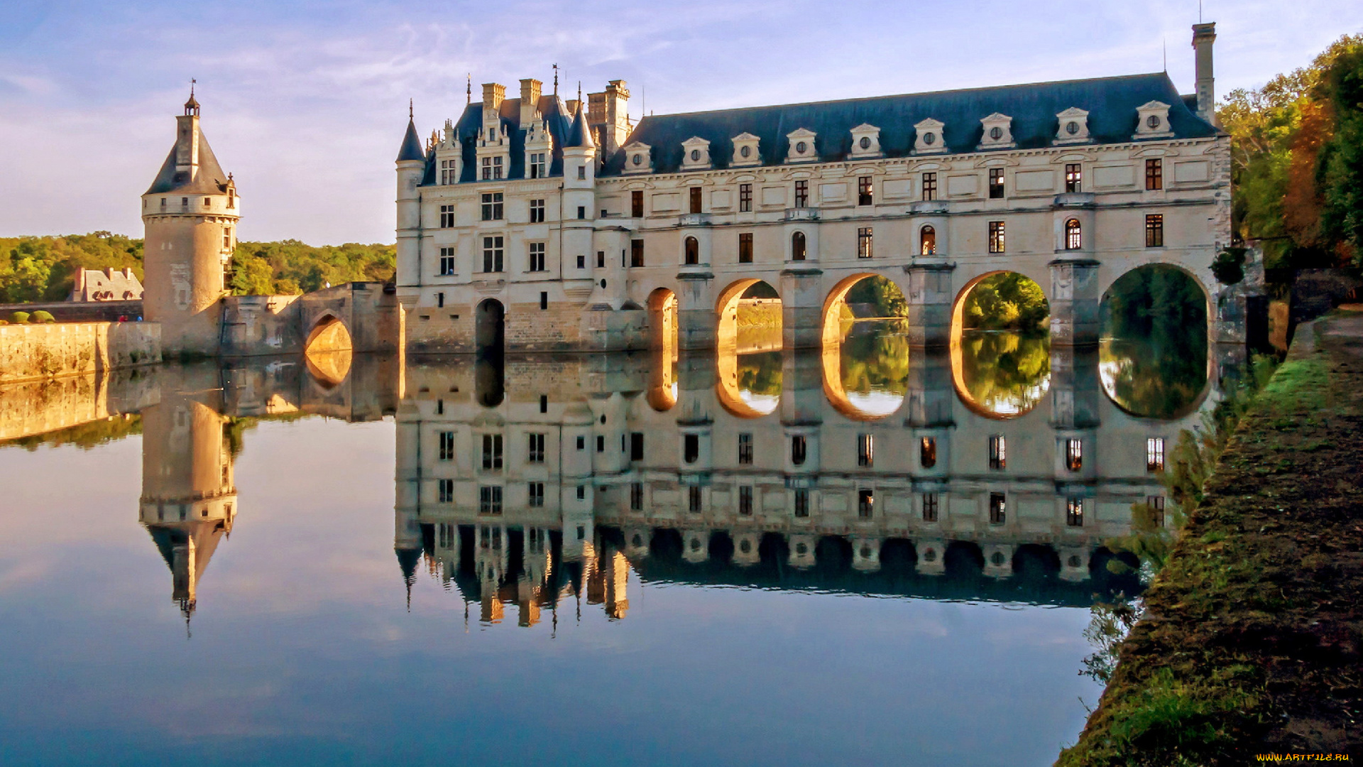 города, замок, шенонсо, , франция, chateau, de, chenonceau, france