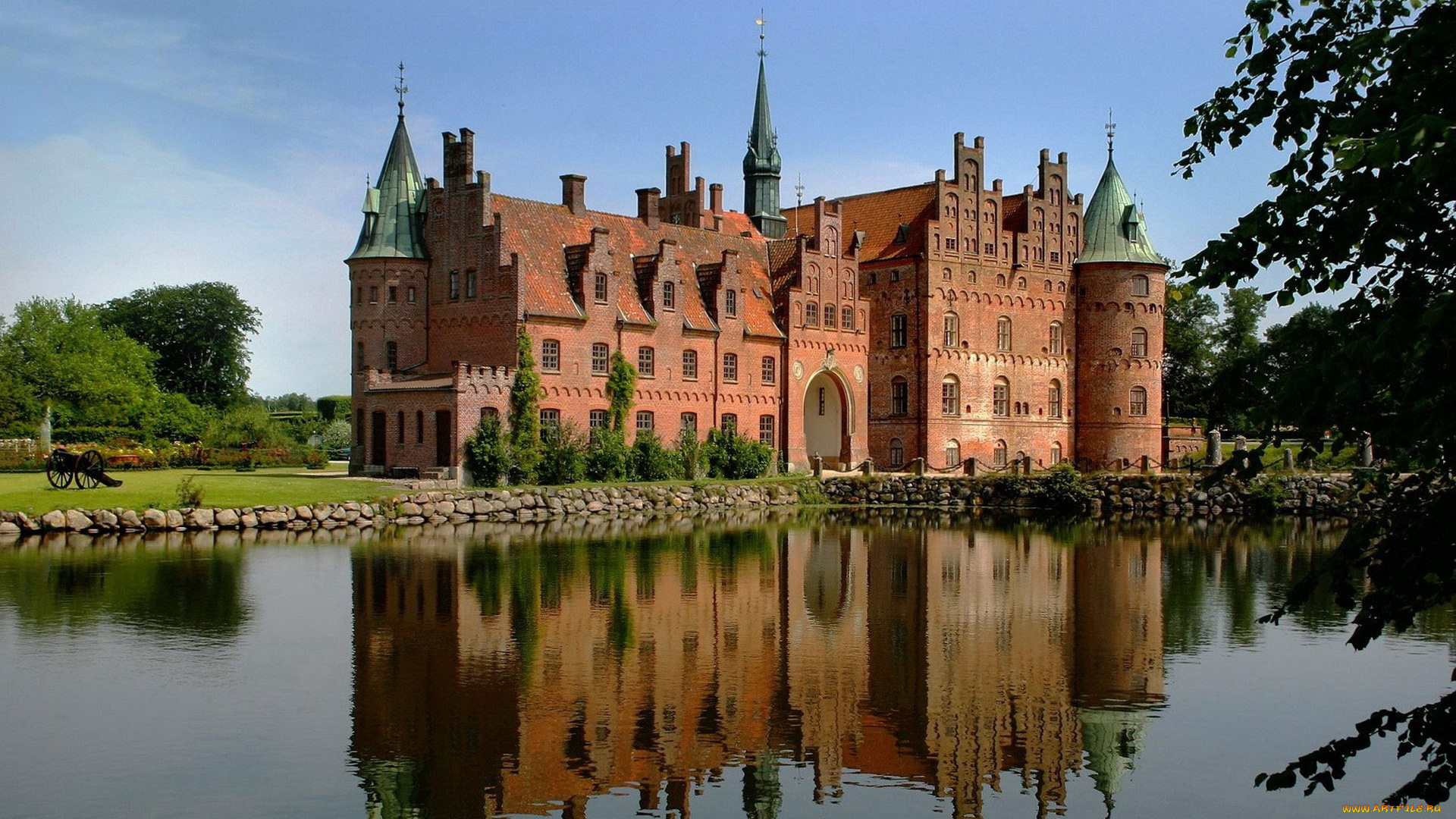 egeskov, castle, denmark, города, дворцы, замки, крепости