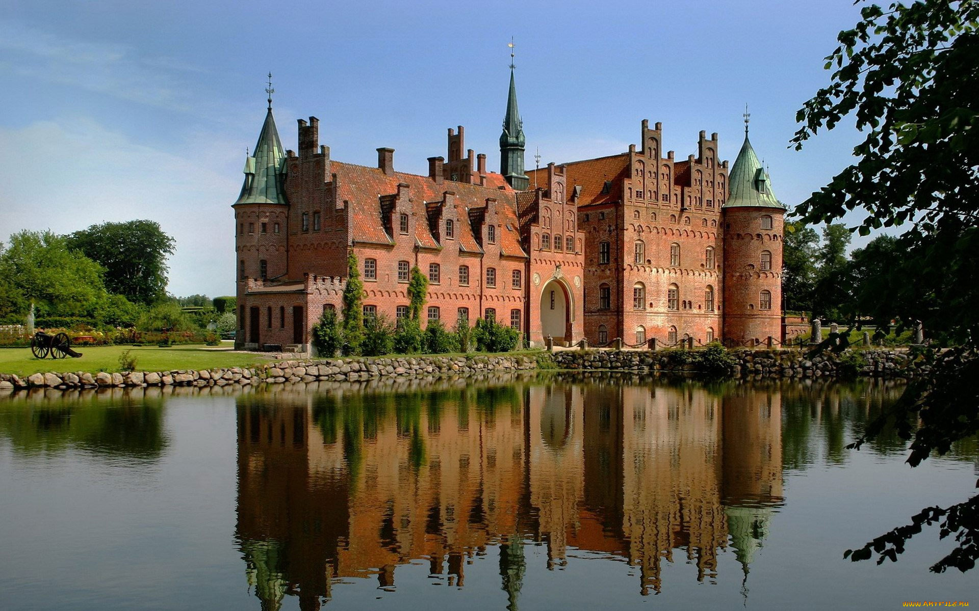 egeskov, castle, denmark, города, дворцы, замки, крепости