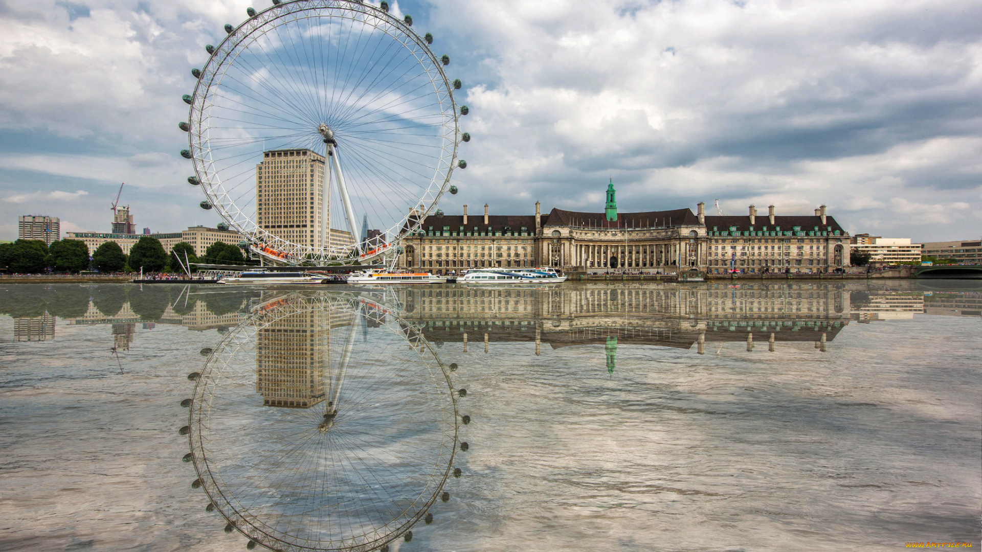 london, eyes, города, лондон, , великобритания, река, отражение, колесо