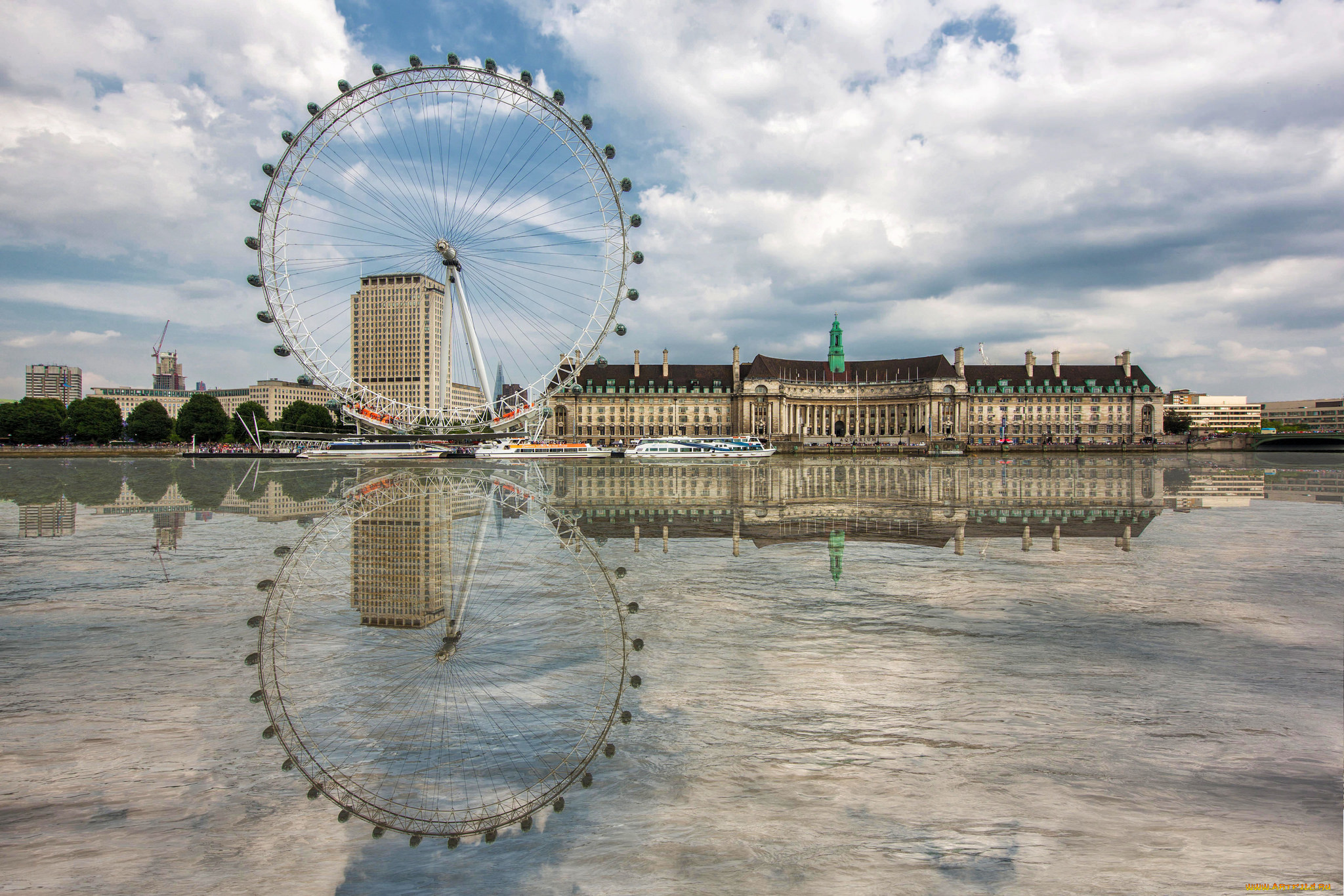 london, eyes, города, лондон, , великобритания, река, отражение, колесо