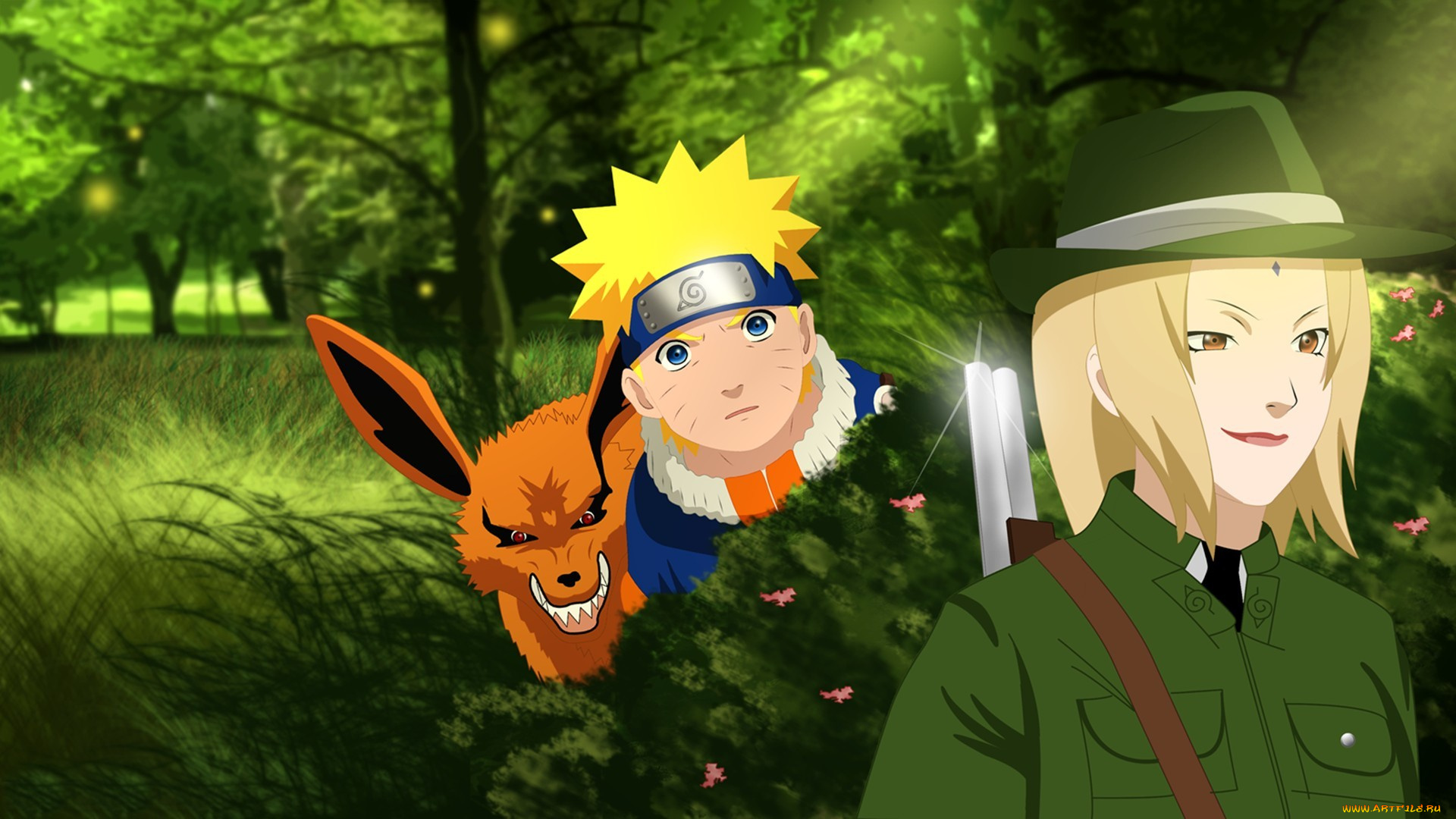 аниме, naruto, by, tedeik, kyuubi, uzumaki, senju, tsunade, kurama, no, yoko