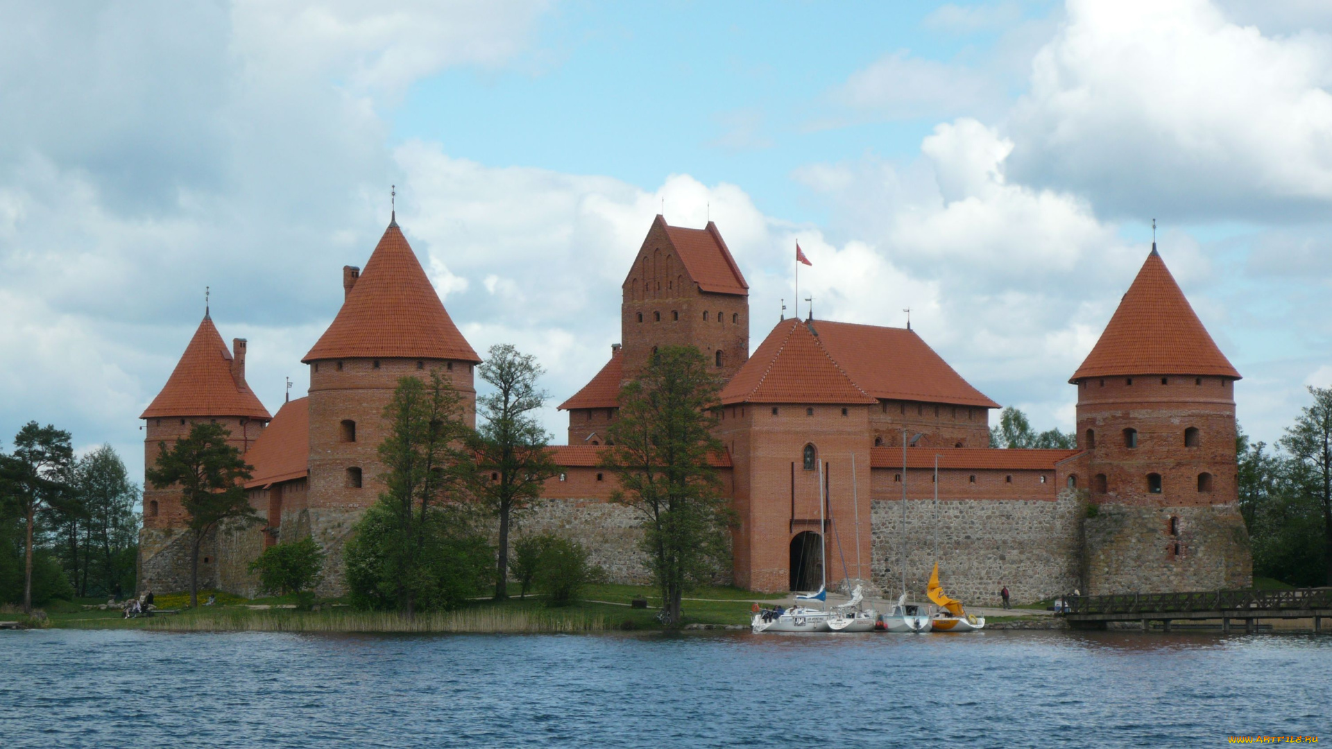 trakai, lithuania, города, дворцы, замки, крепости