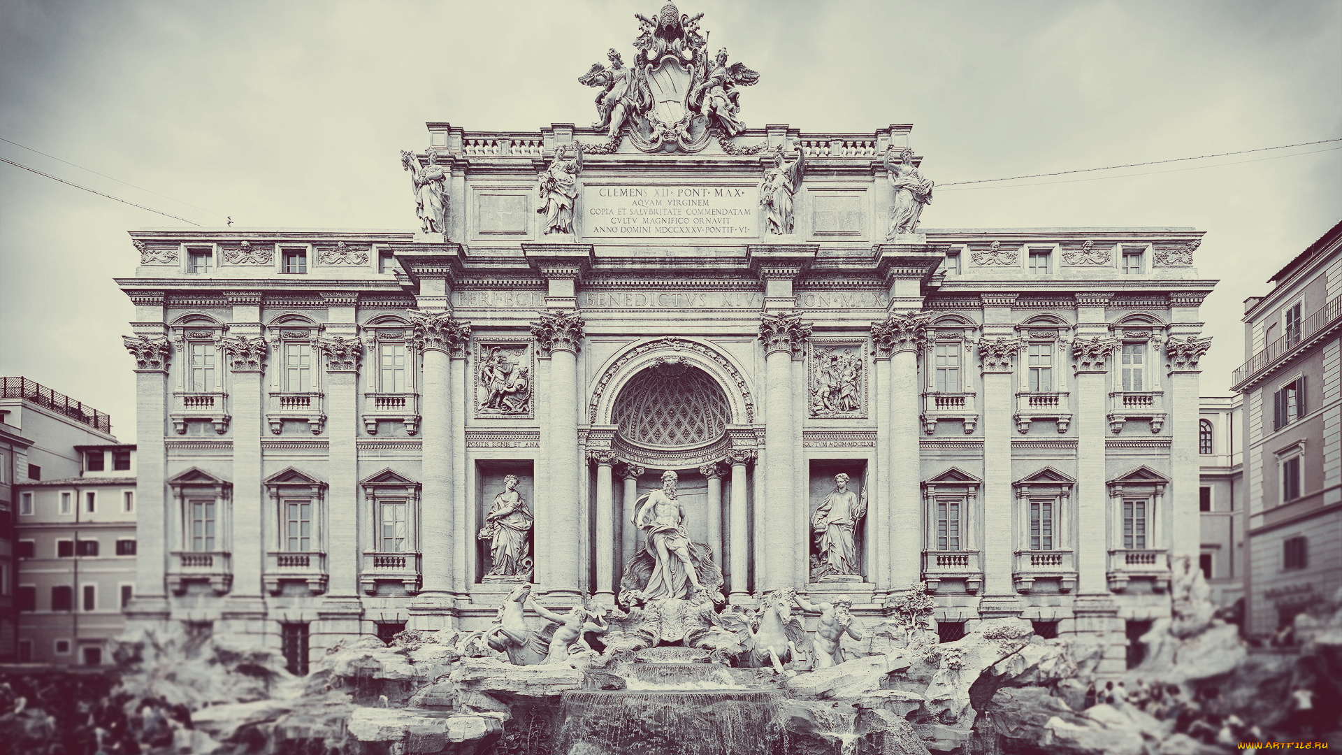 города, рим, ватикан, италия, фонтан, скульптуры
