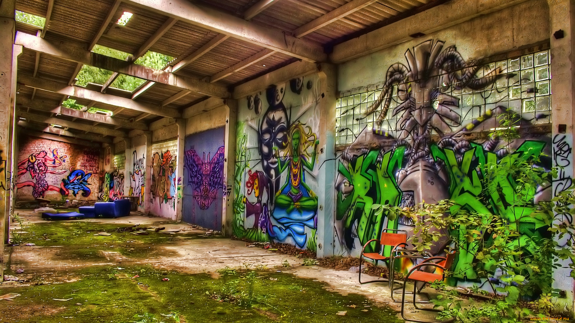 graffiti, разное, граффити, рисунки, стена, помещение