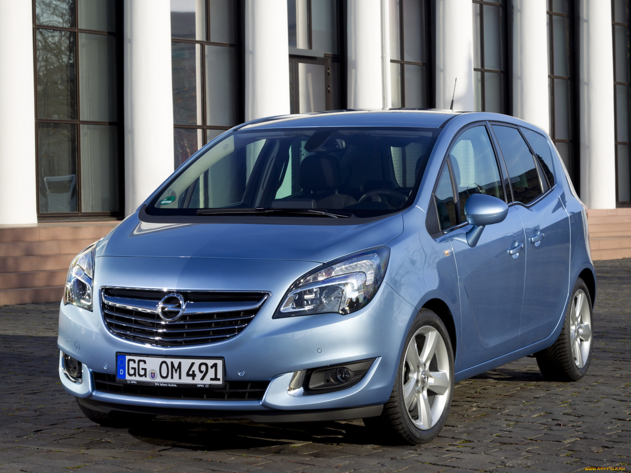 автомобили, opel, meriva, b, 2014, синий