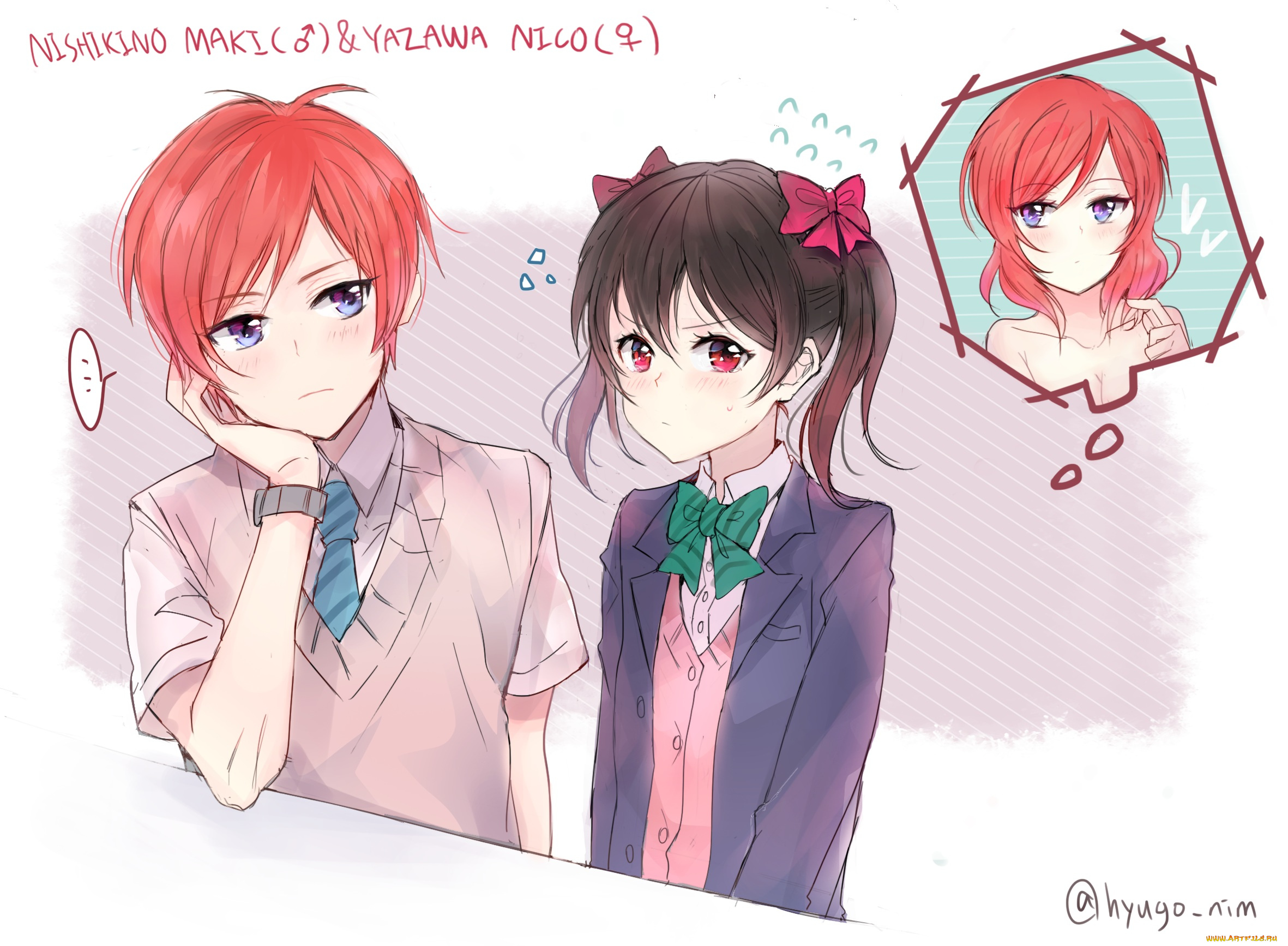 автор, , hyugo, аниме, love, live, , school, idol, project, yazawa, nico, nishikino, maki, love, live, school, idol, project