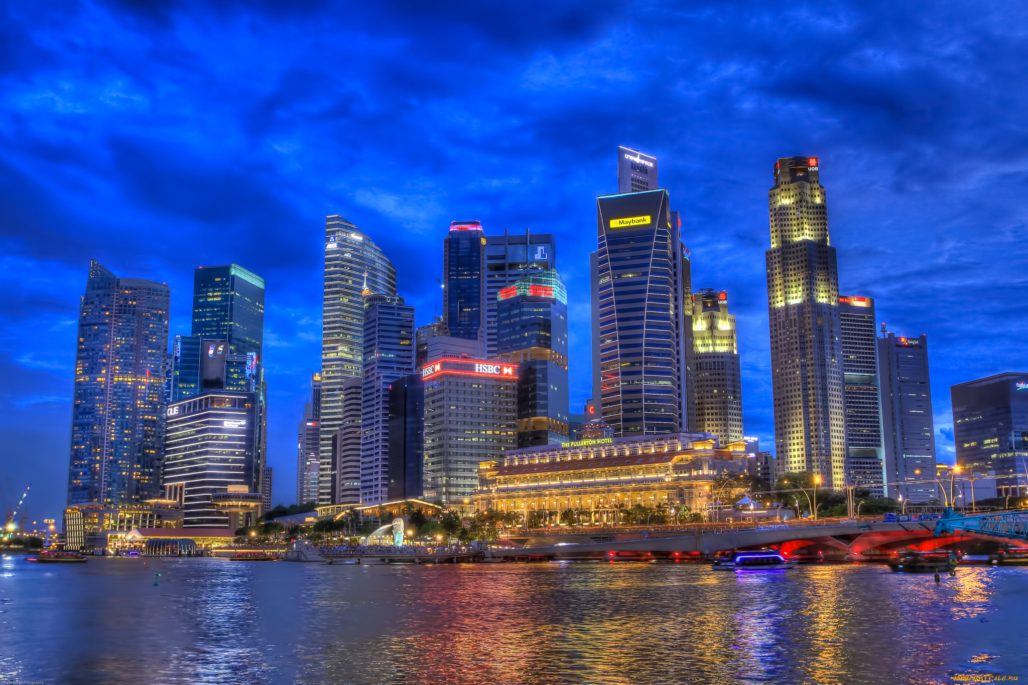 singapore, night, города, сингапур, , сингапур, ночь, побережье