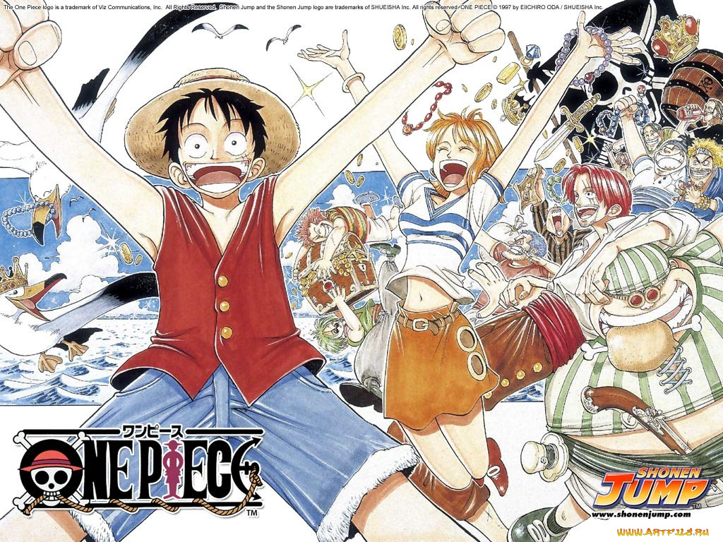 аниме, one, piece, nami, monkey, d, luffy, shanks