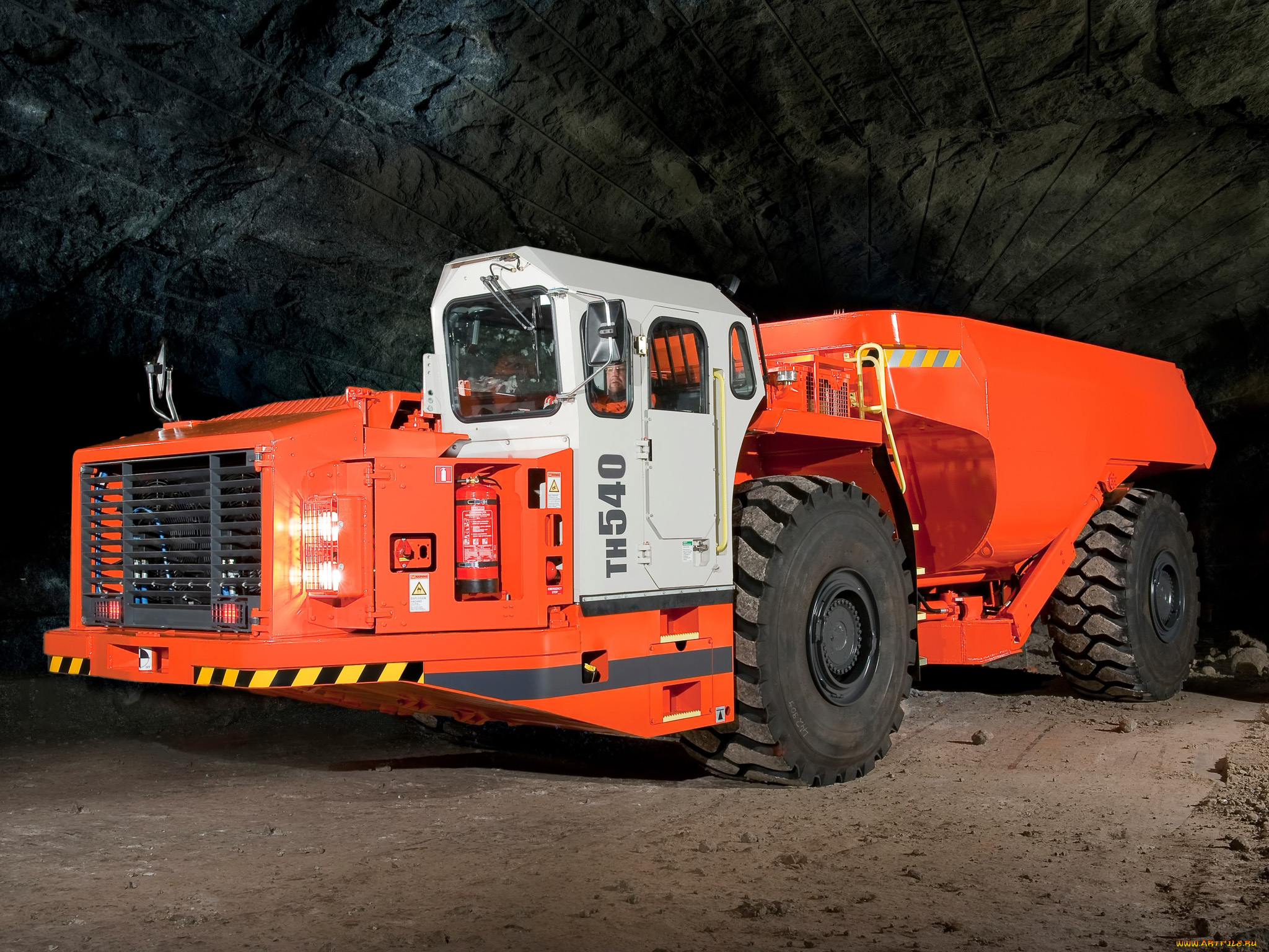 sandvik, th540, техника, строительная, труд, шахта, самосвал