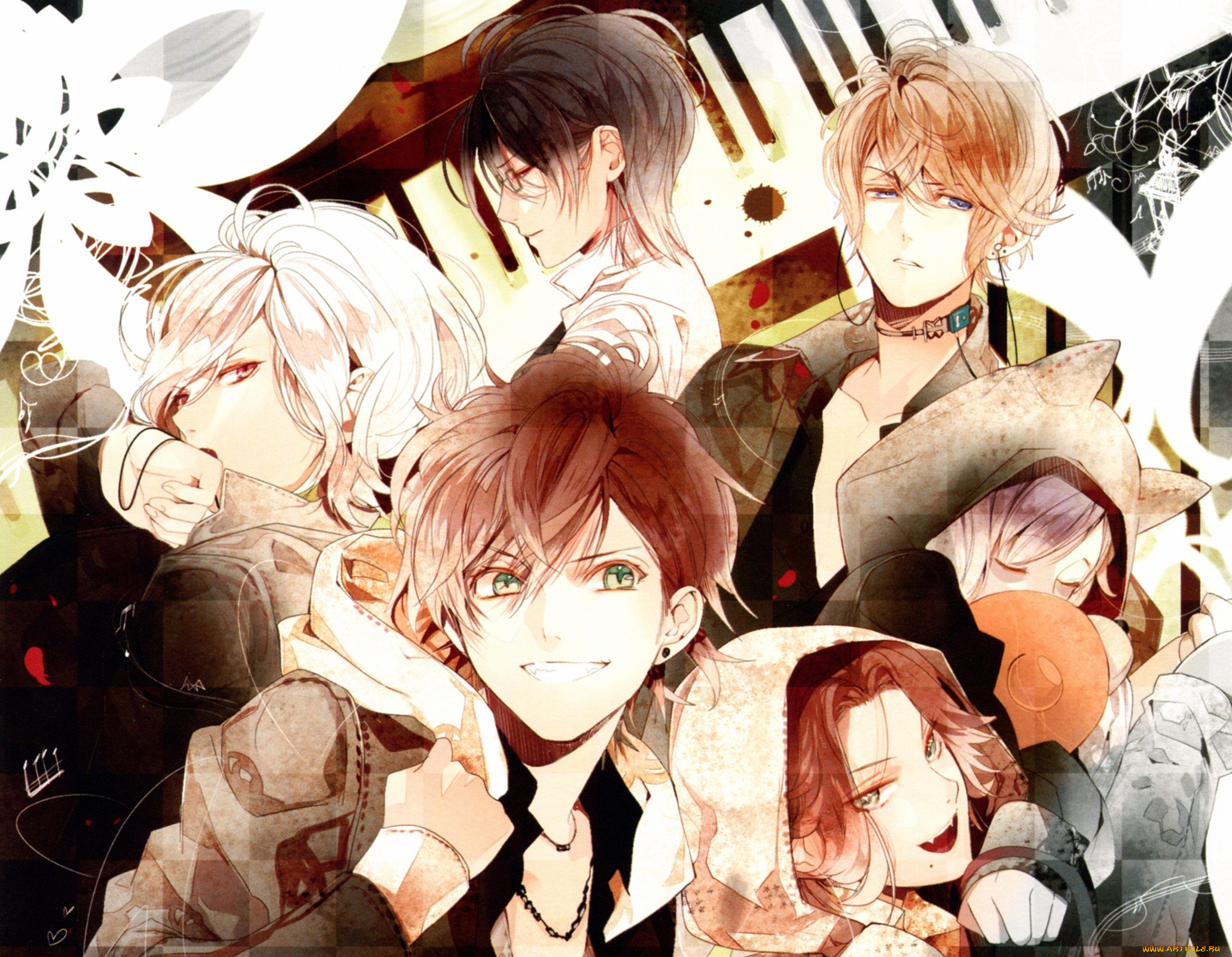 аниме, diabolik, lovers, парни, вампиры, братья