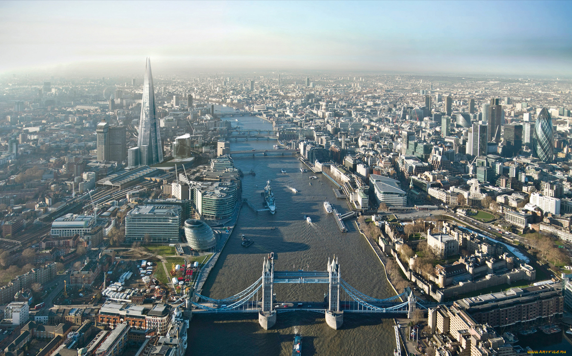 лондон, города, великобритания, панорама