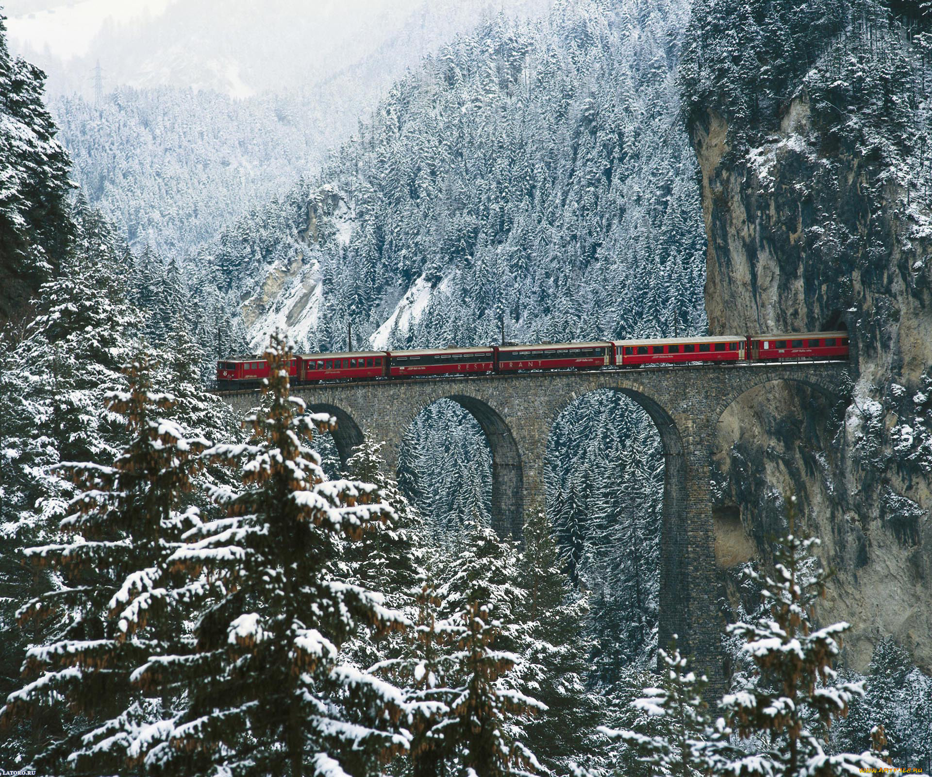 швейцария, города, мосты, мост, ущелье, поезд, горы