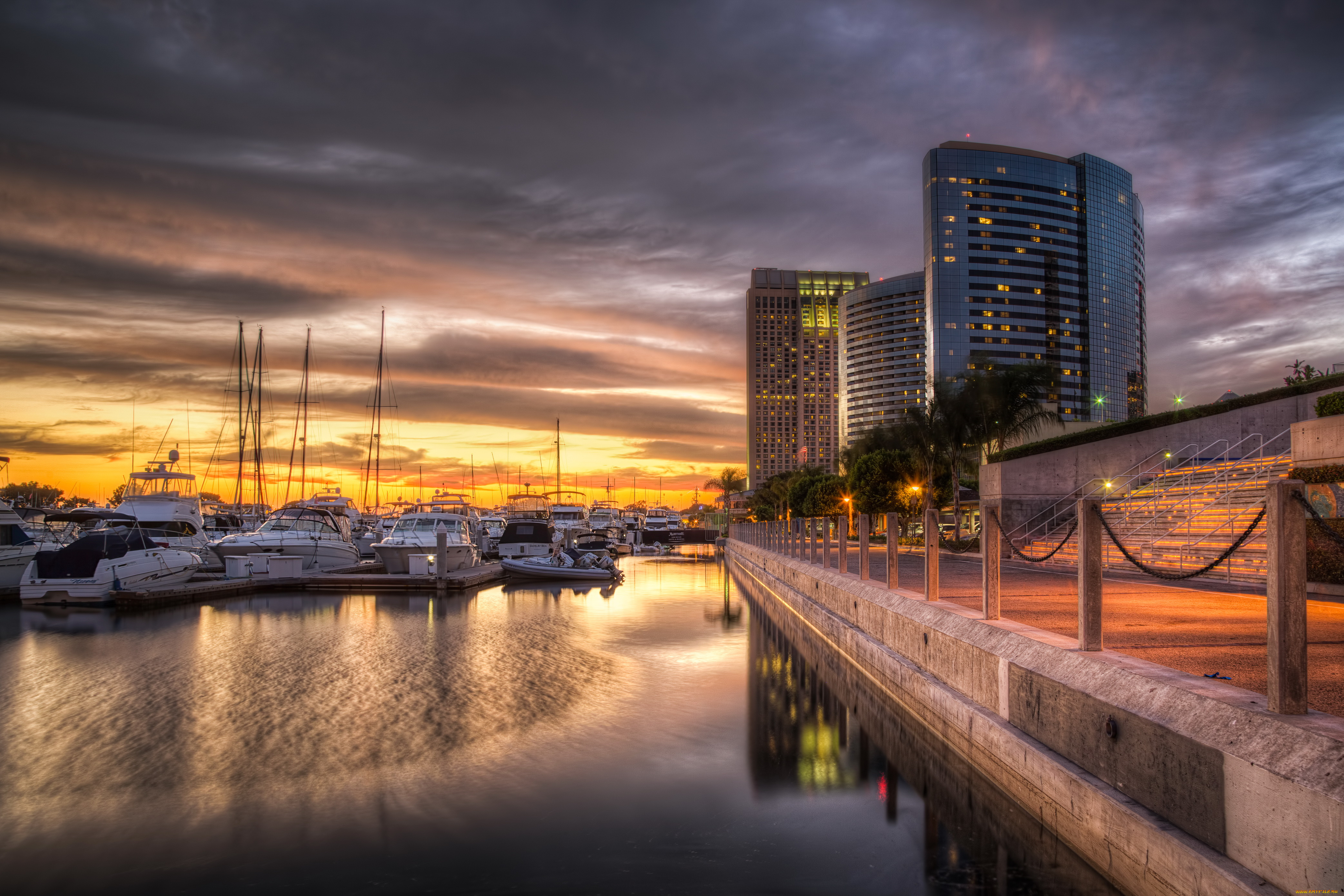 san, diego, california, города, сан, диего, сша, дома, река, набережная