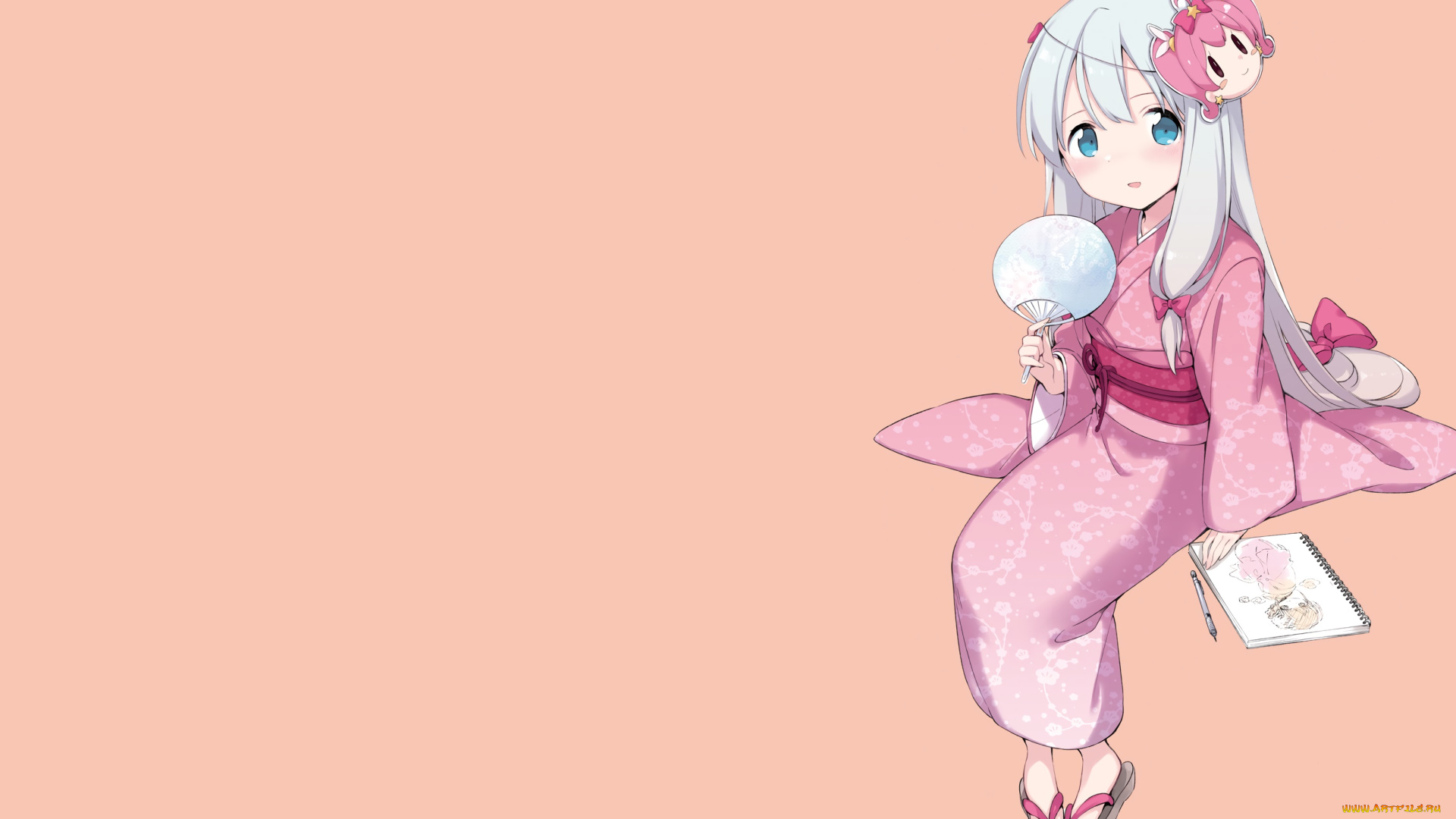 аниме, eromanga-sensei, взгляд, фон, девушка