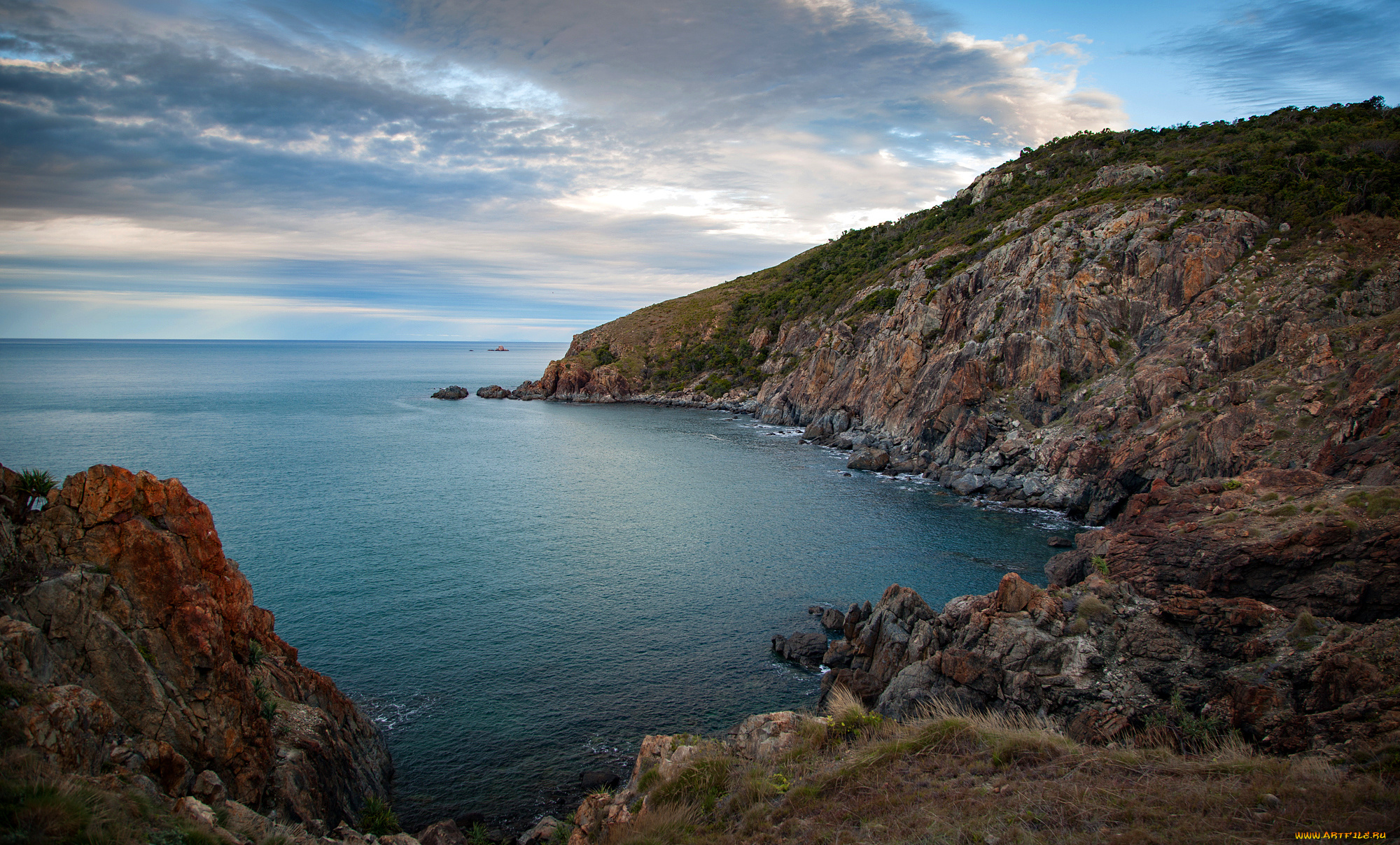 природа, побережье, море, берег